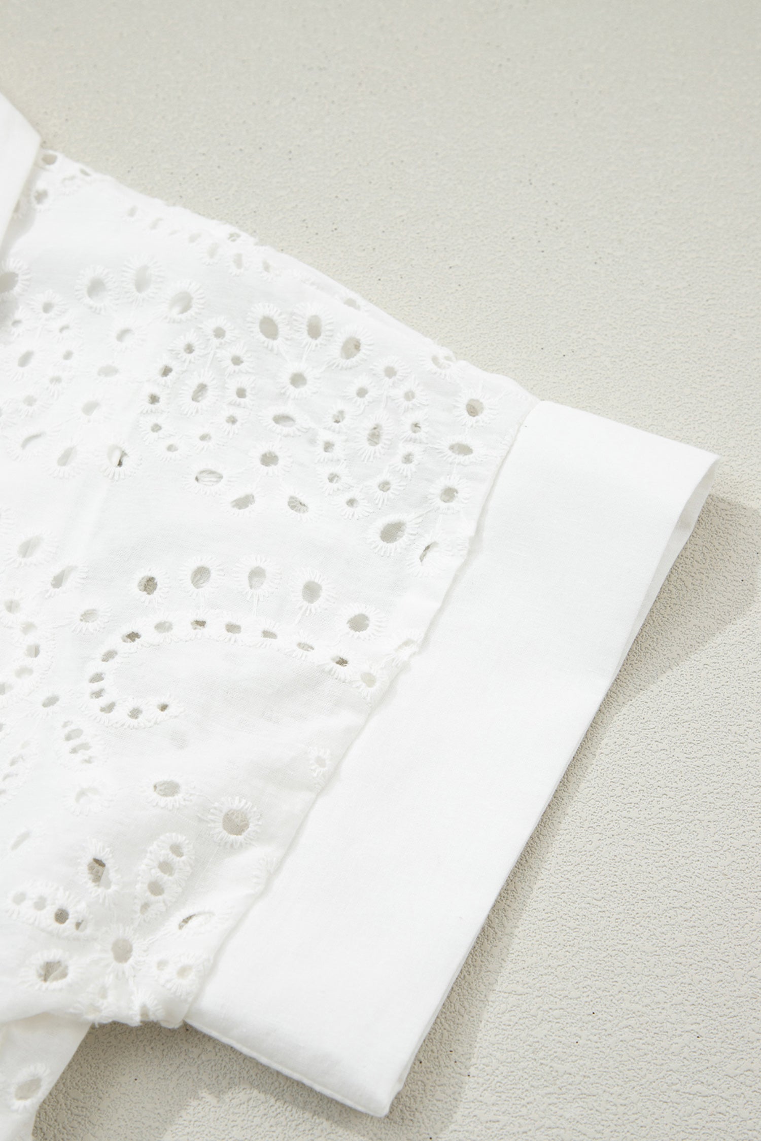 White & Green Eyelet Embroidered Short Sleeve T-Shirt Mini Dress