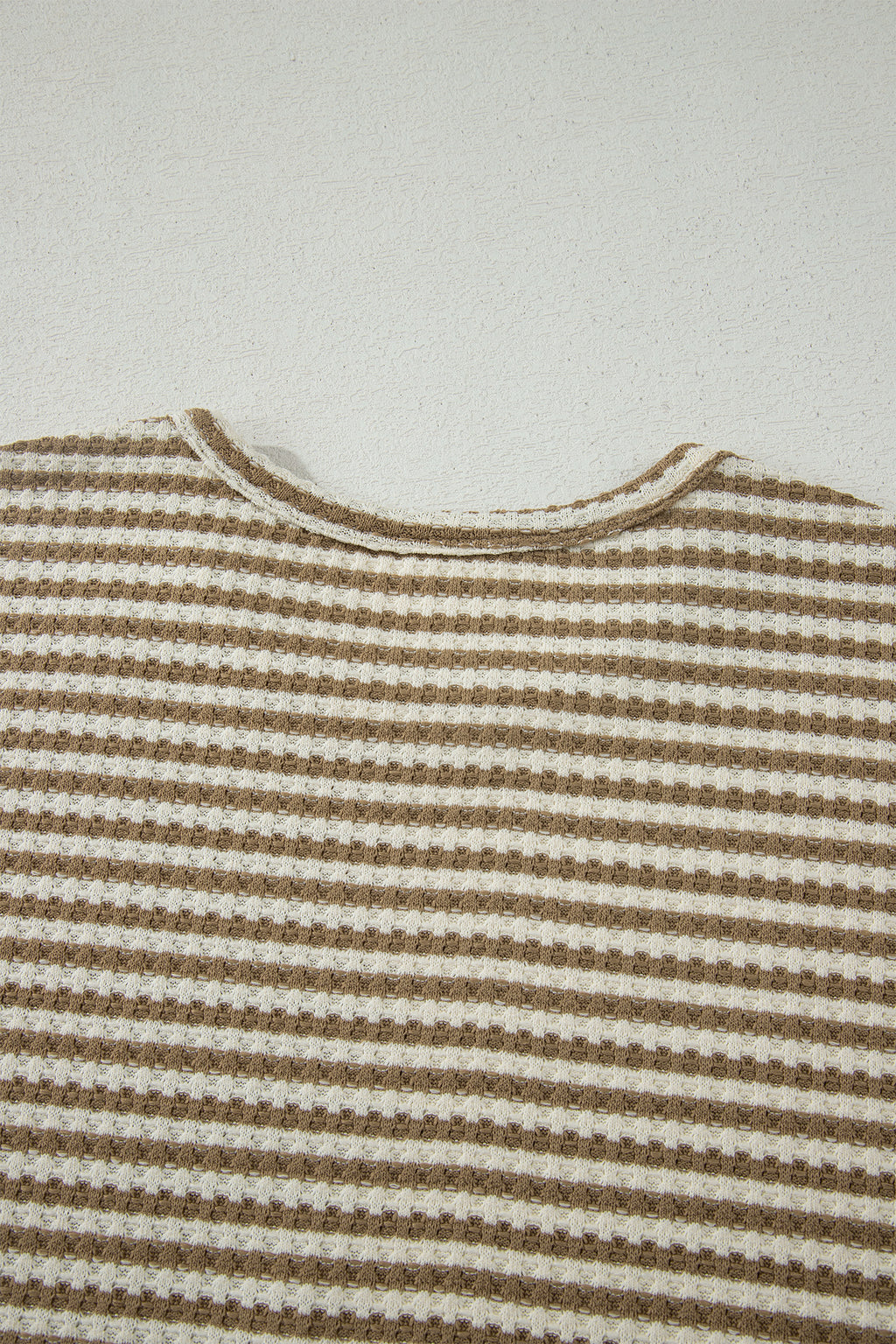 Stripe Textured Knit Top & Shorts Co-ord Set | Brown, Black & Purple