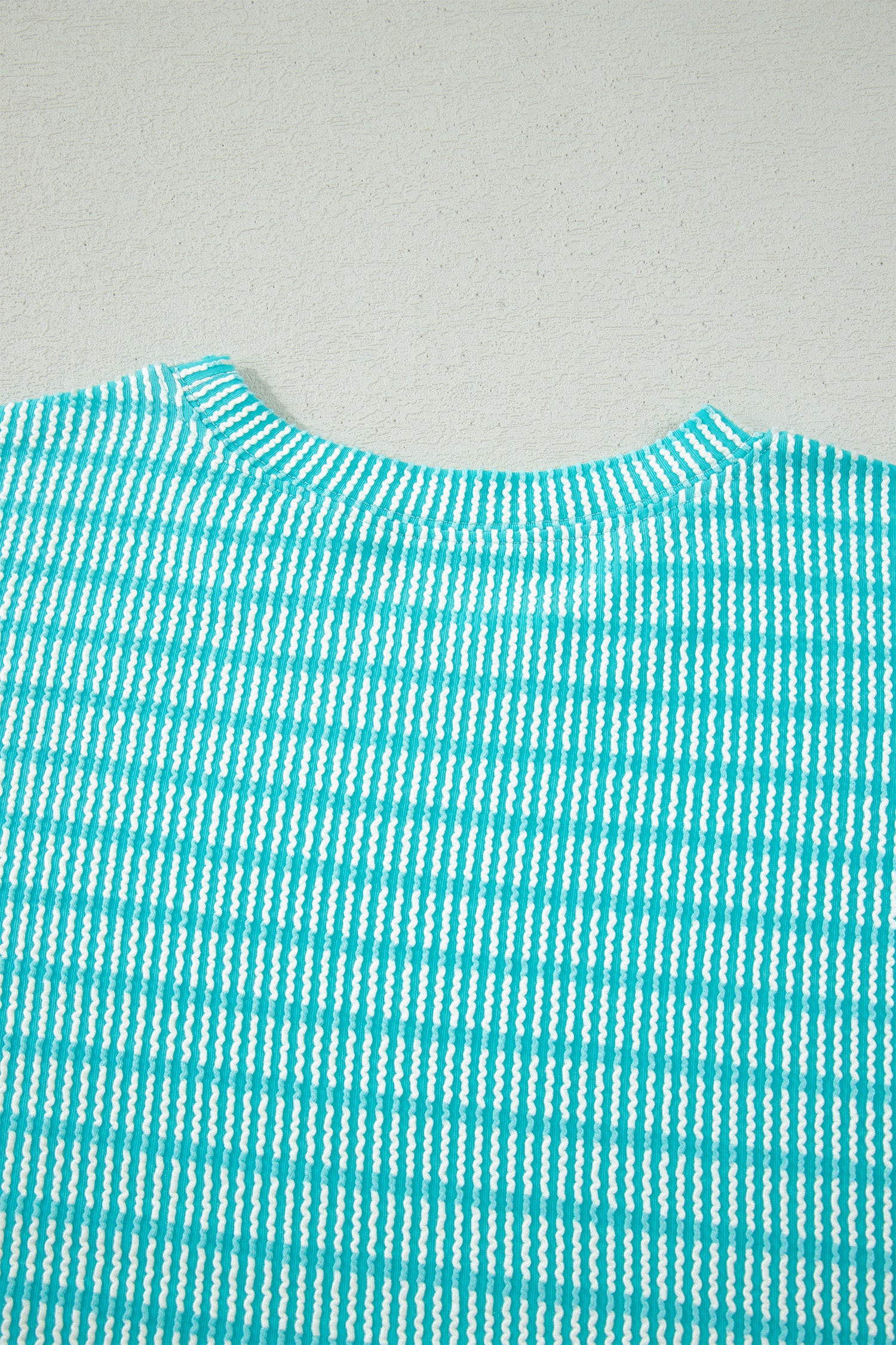 Stripe Raised Rib Tee & Drawstring Shorts Set Women's S-XL