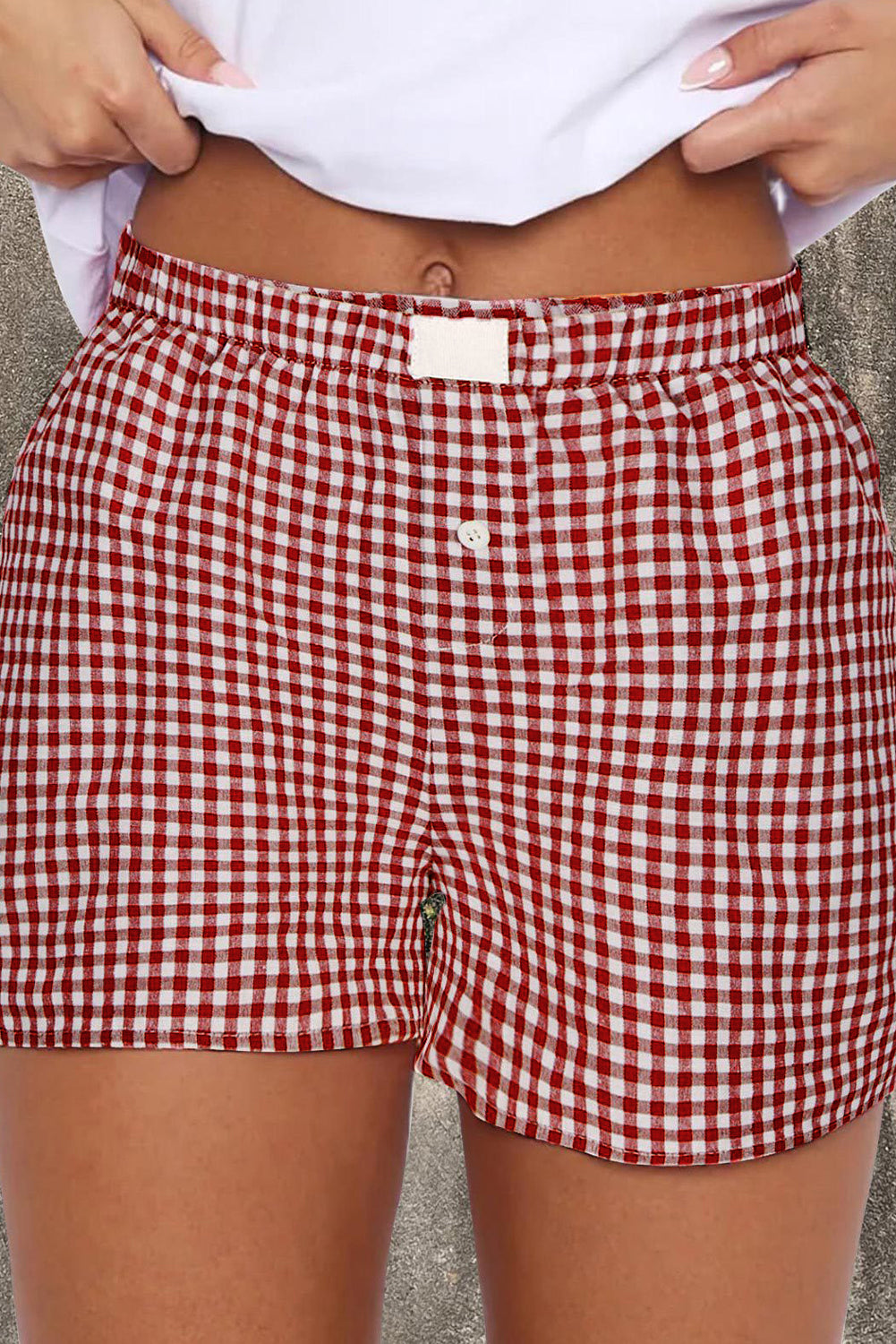 Shop Gingham Print High Waist Casual Shorts S-2XL at LivelyLooks