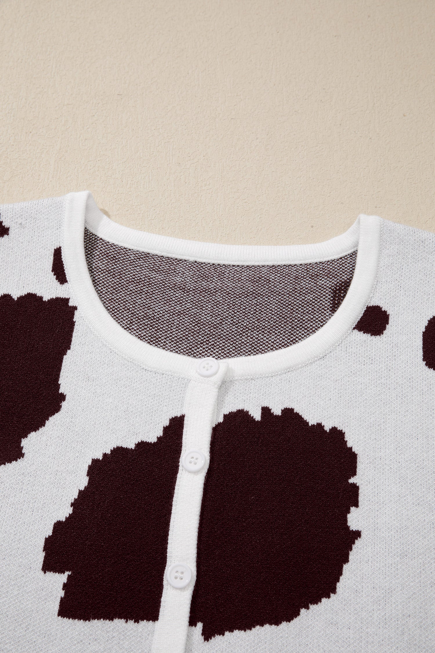 Shop White Western Cow Print Button Down Sweater Vest at LivelyLooks