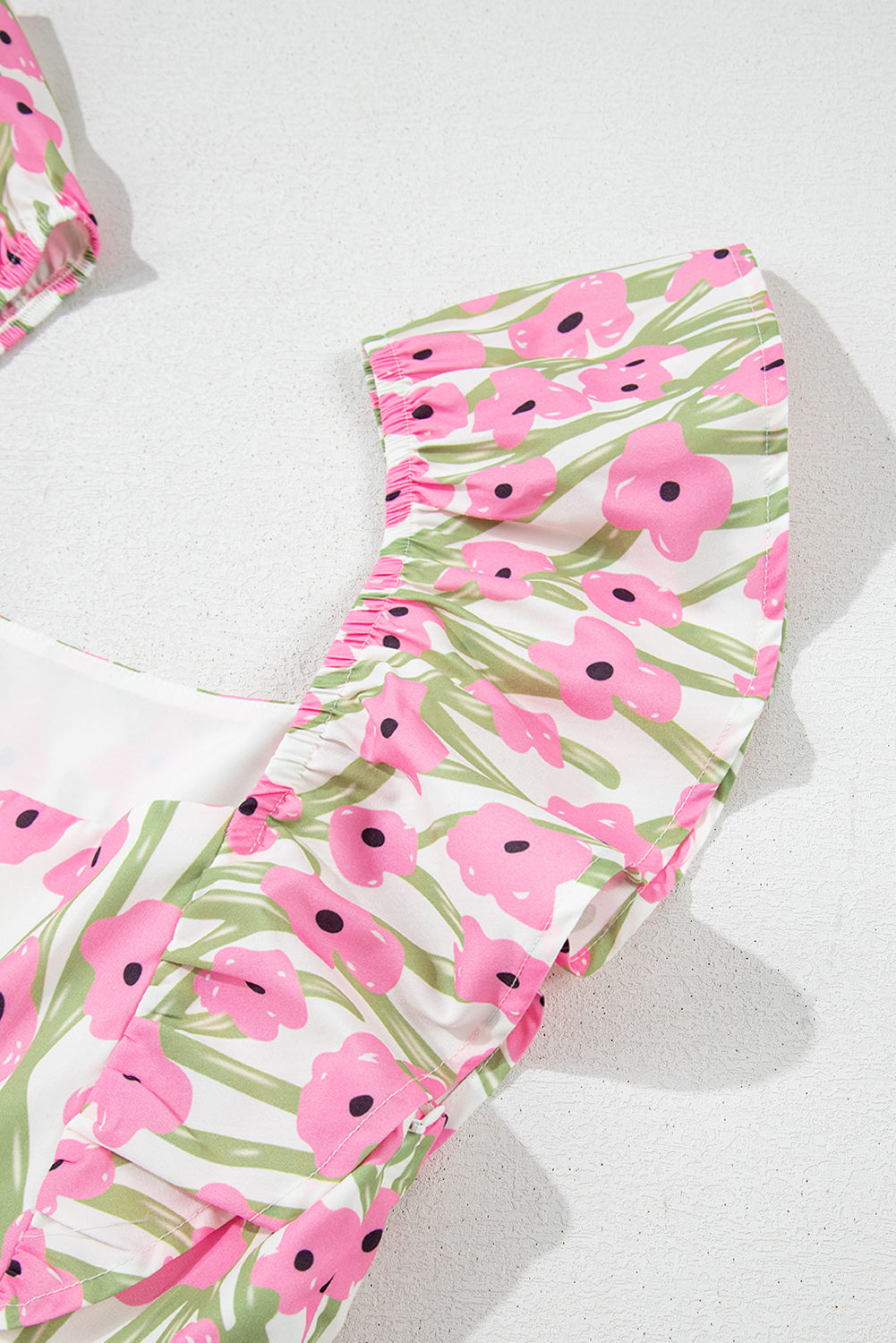 Women's Pink Floral Print Square Neck Ruffled Strap Maxi Dress Summer Boho Casual Sundress at LivelyLooks