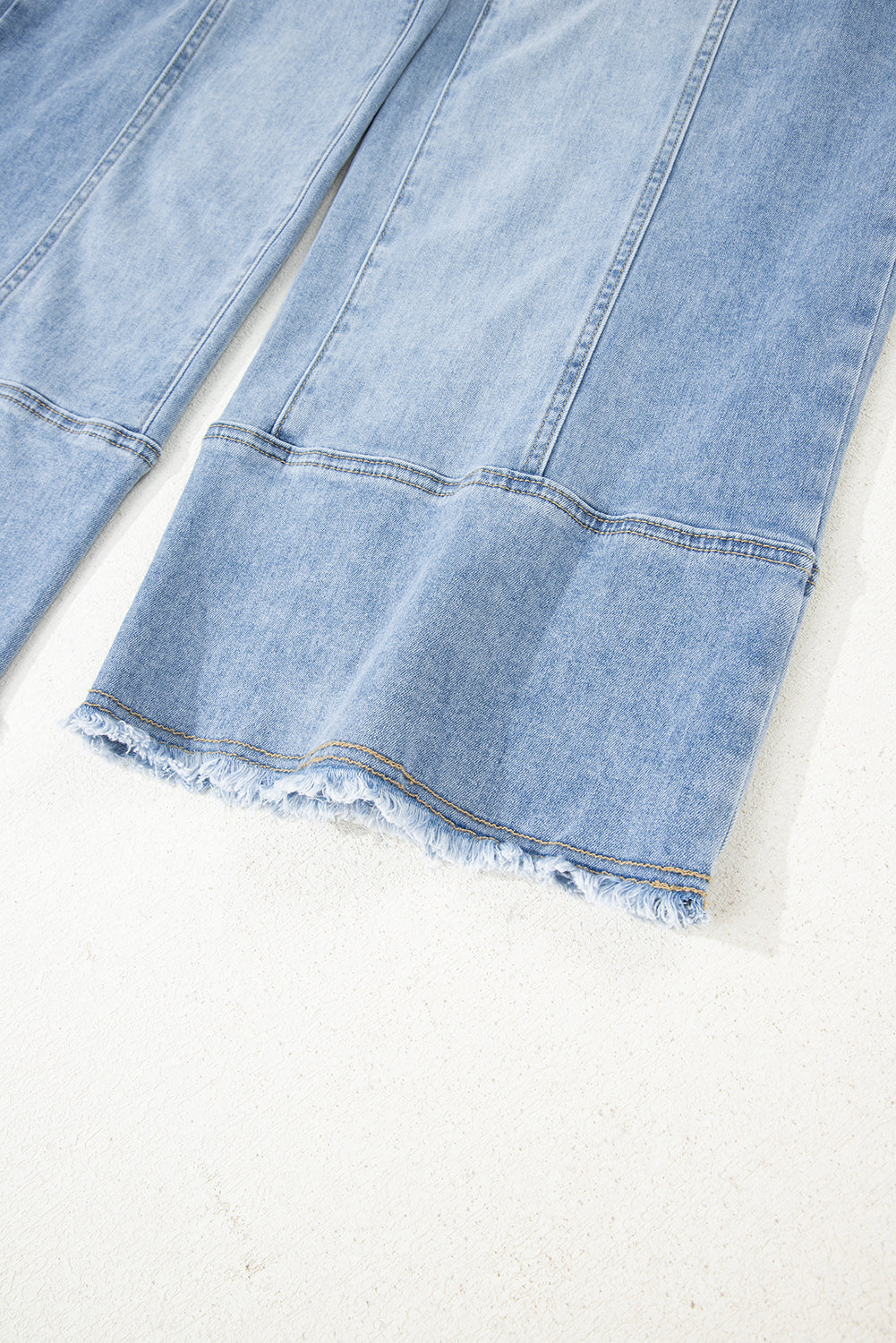 Shop Drawstring Seam Detail Raw Hem Wide Leg Denim Jeans UK 8-22 at LivelyLooks