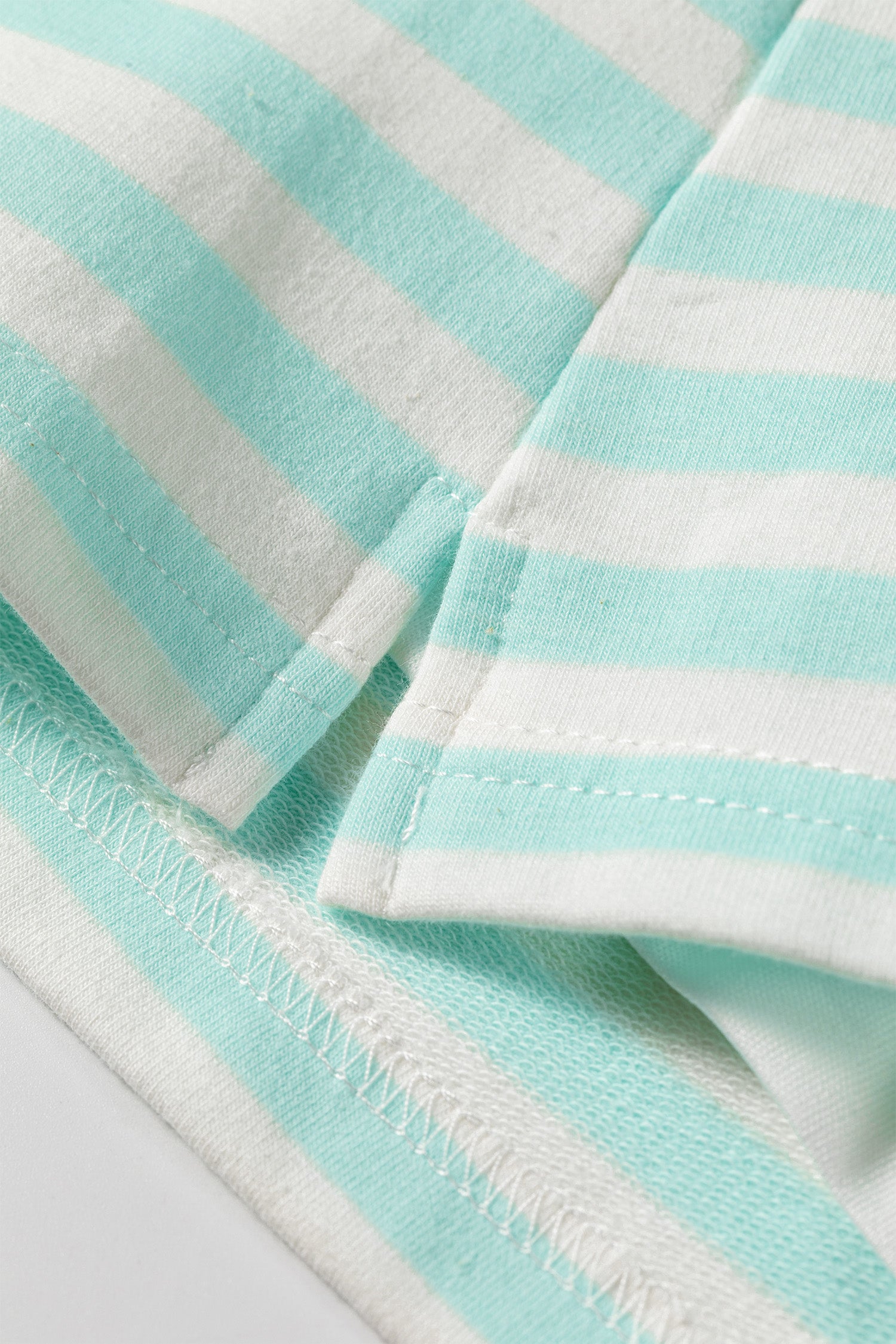 Green Stripe Ribbed Colour Block Half Sleeve Top & Mini Skort Set | UK 8–22
