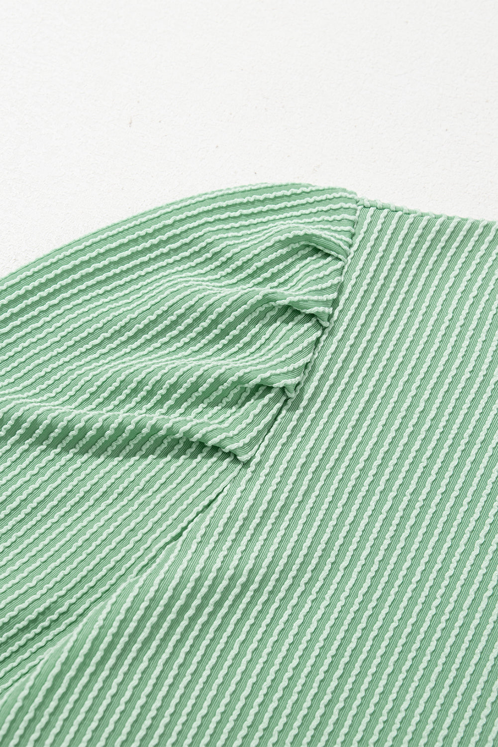 Corded Knit Crew Neck Puff Sleeve Shift Mini Dress S-XL