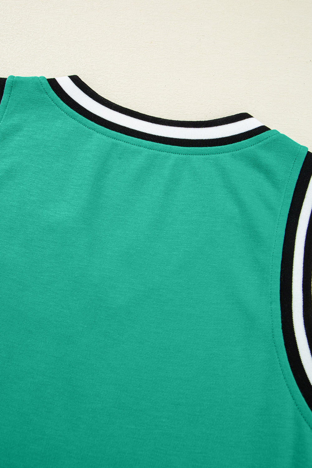Green Purple Blue Contrast Trim V Neck Sleeveless Dress S-XL