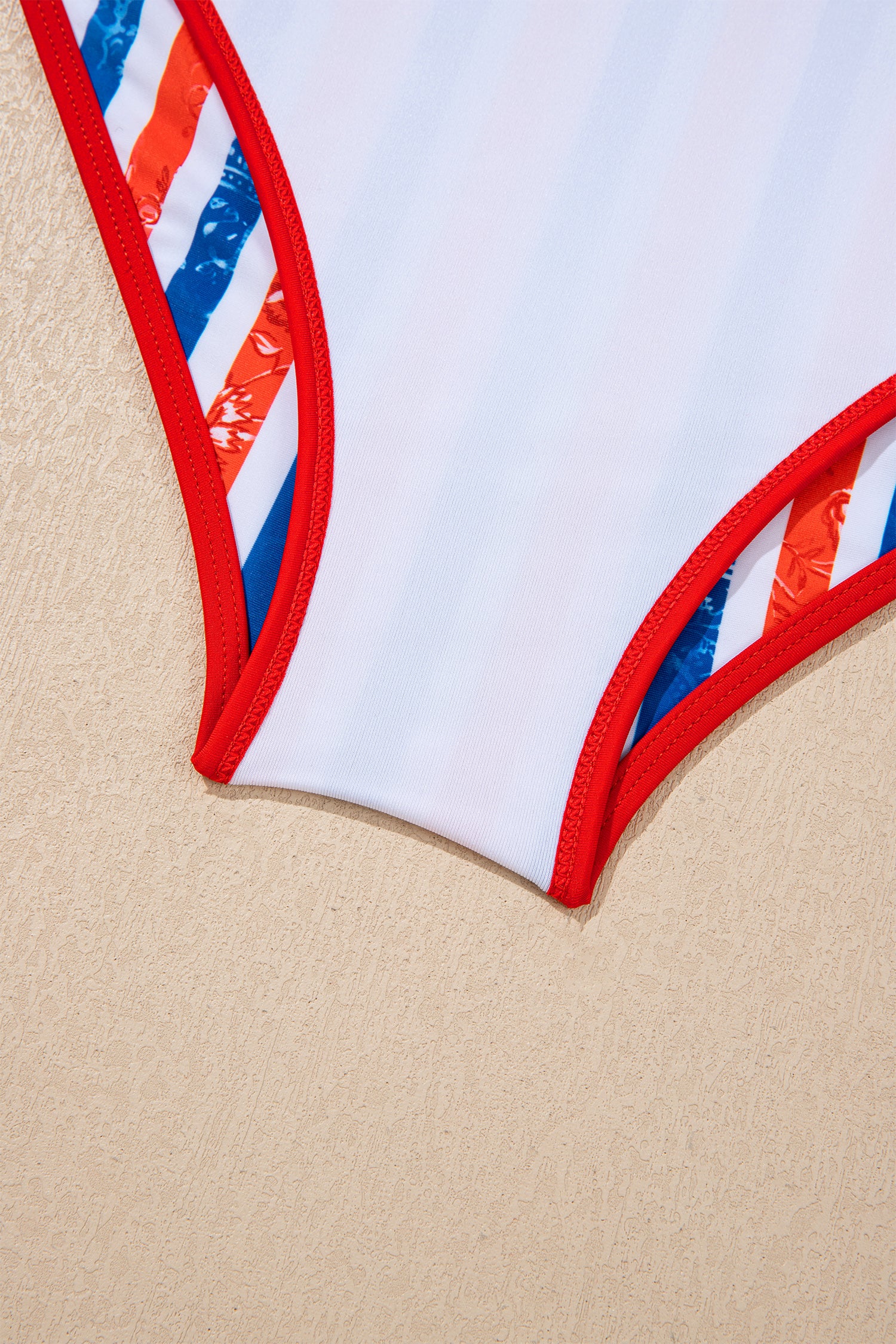 Women's Women Red July 4th Star Stripe Cutout One Piece Swimsuit Spaghetti Straps S-XL at LivelyLooks