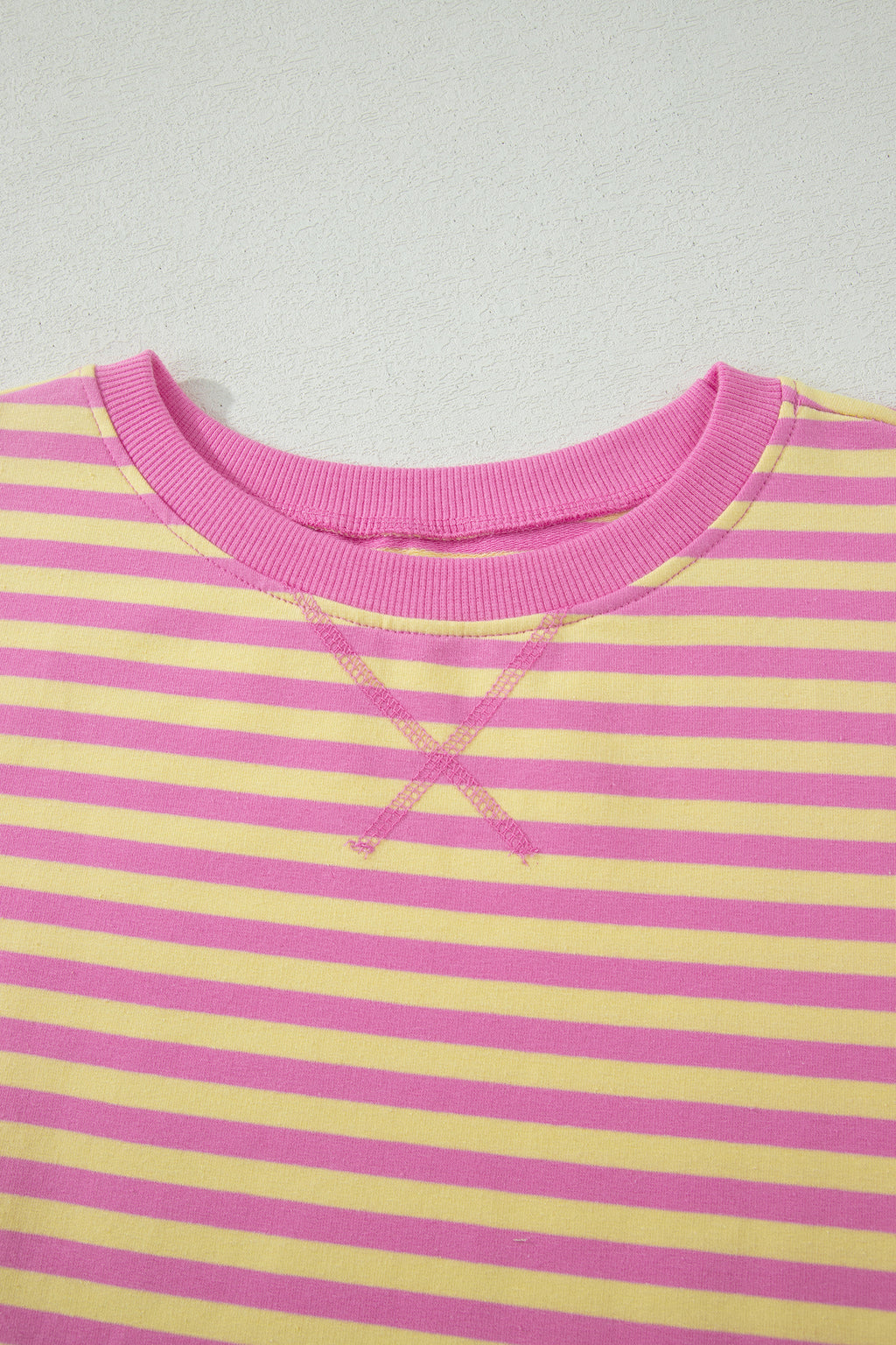 Striped Short Sleeve Top & Mini Skirt Set – Pink & Blue