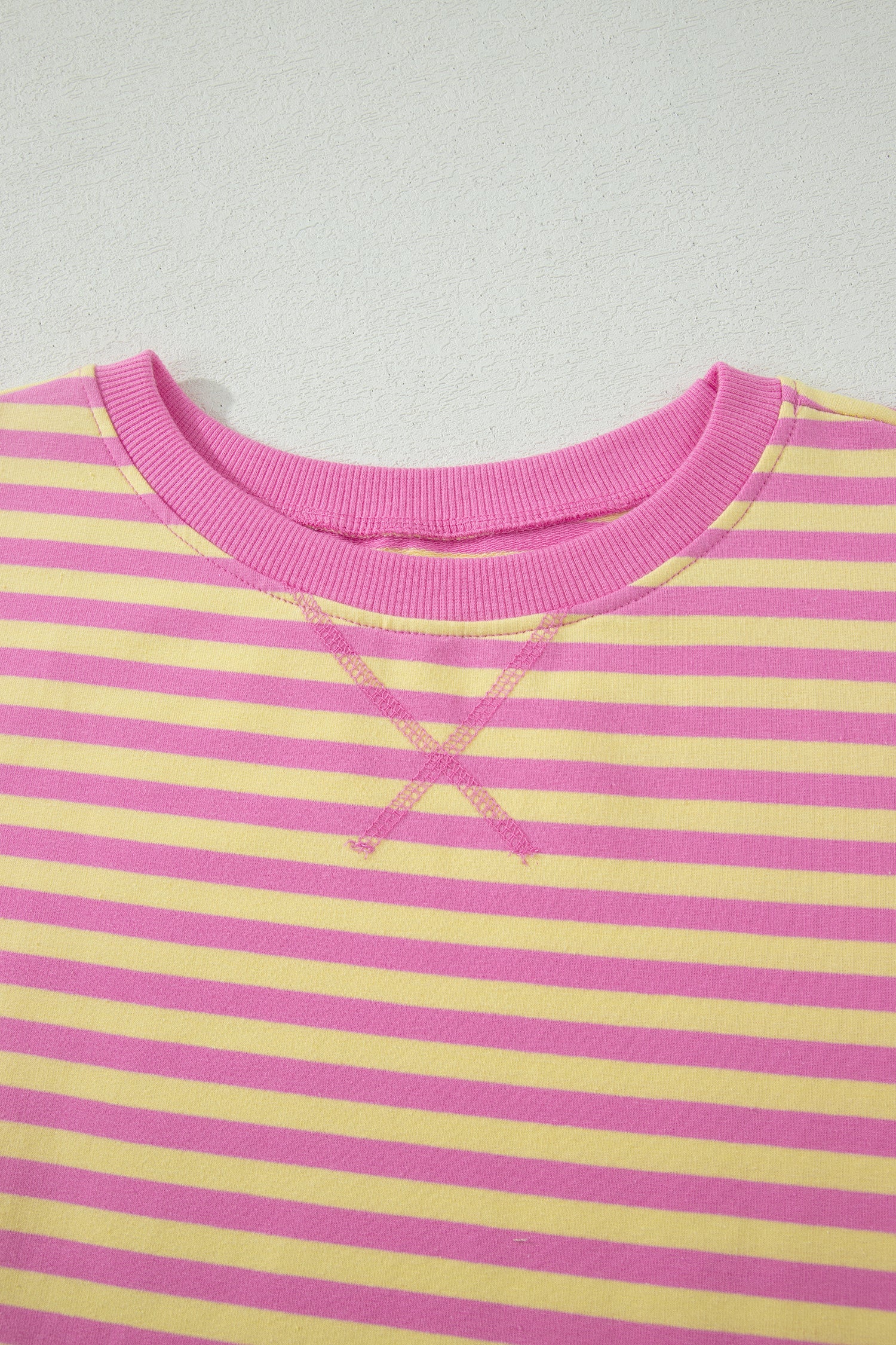 Striped Short Sleeve Top & Mini Skirt Set – Pink & Blue