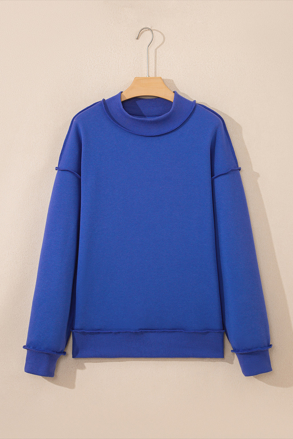 Carrot Oversized Reversible Sweatshirt Drop Shoulder Mock Neck Women S-XL