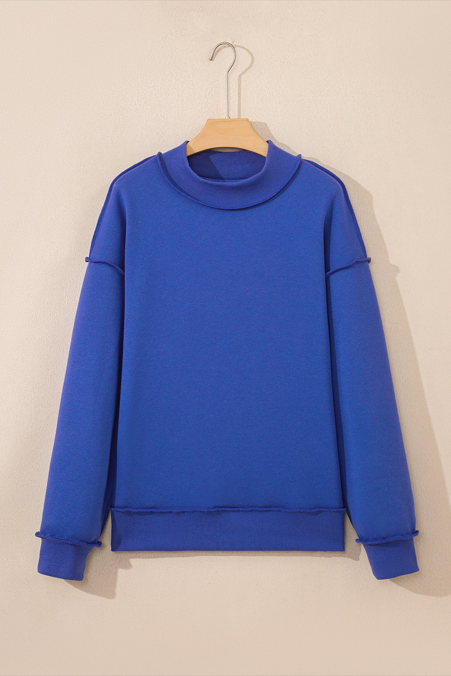 Carrot Oversized Reversible Sweatshirt Drop Shoulder Mock Neck Women S-XL