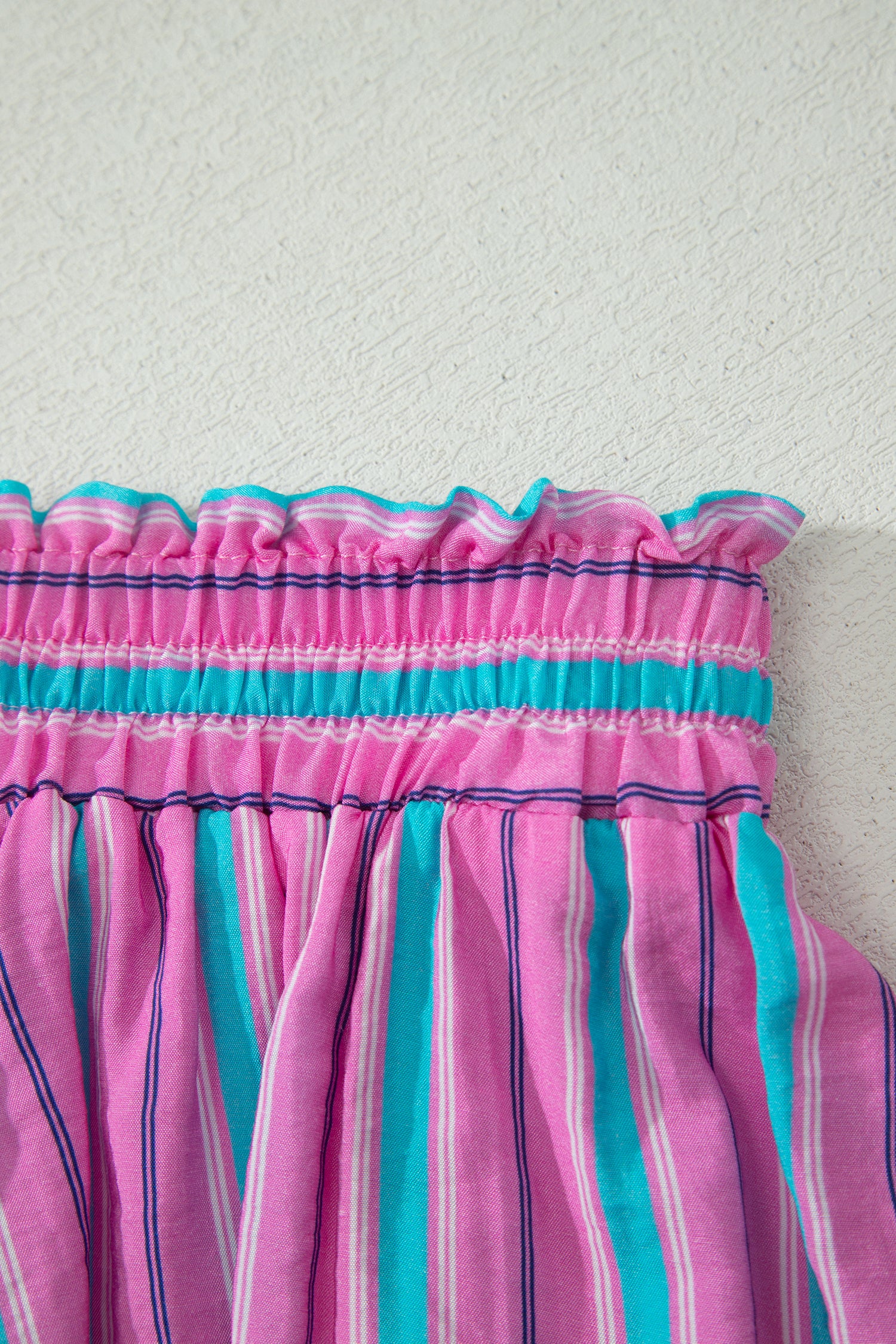 Pink Stripe Dolman Short Sleeve Blouse & Drawstring Loose Shorts Set | UK 8–22