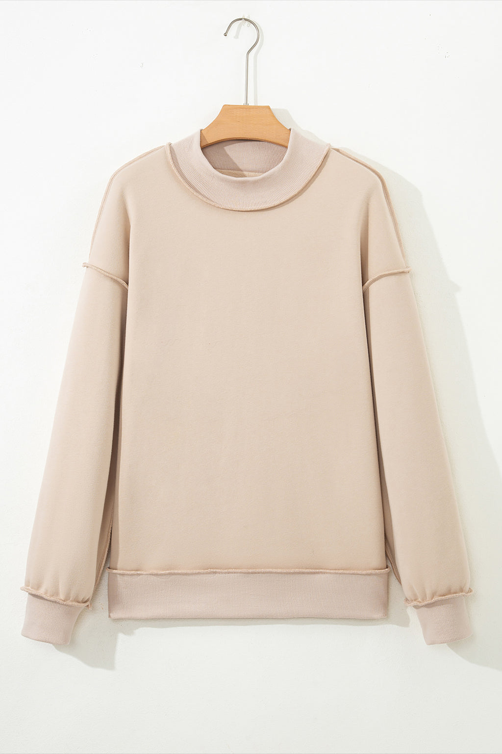 Carrot Oversized Reversible Sweatshirt Drop Shoulder Mock Neck Women S-XL