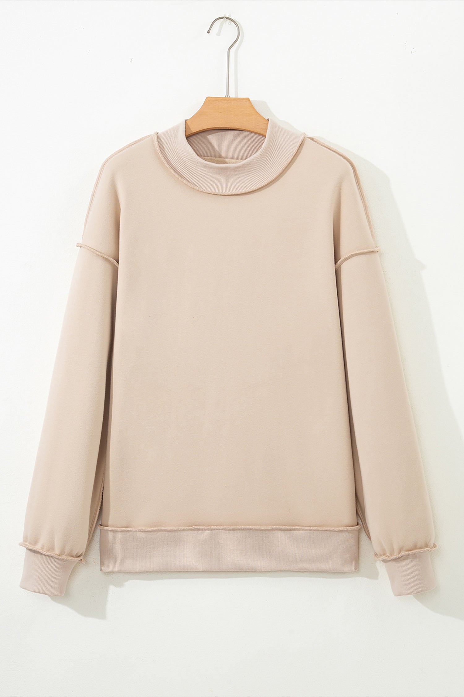 Carrot Oversized Reversible Sweatshirt Drop Shoulder Mock Neck Women S-XL