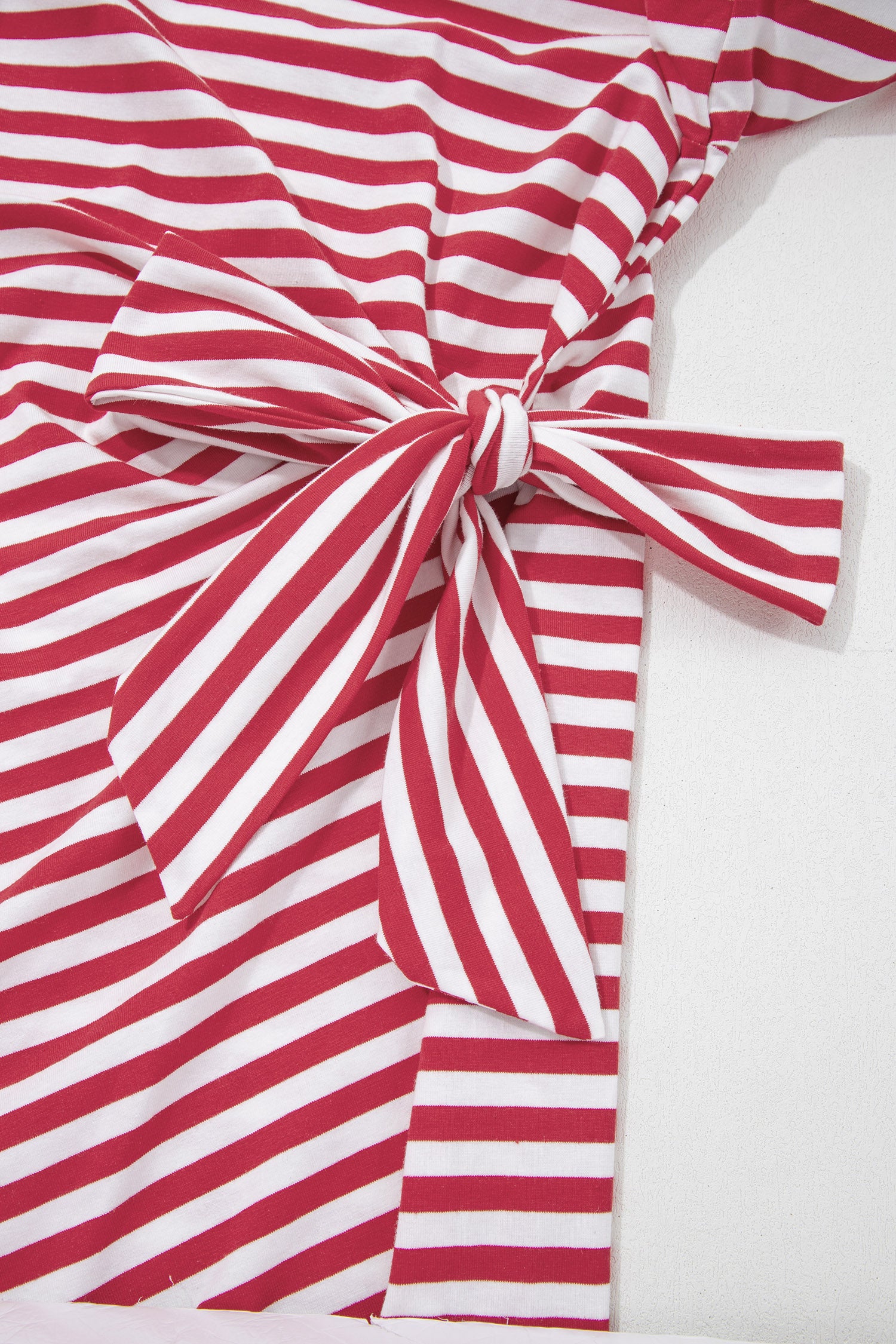Women's Sky Blue Nautical Stripe Tie Waist Mini Dress at LivelyLooks