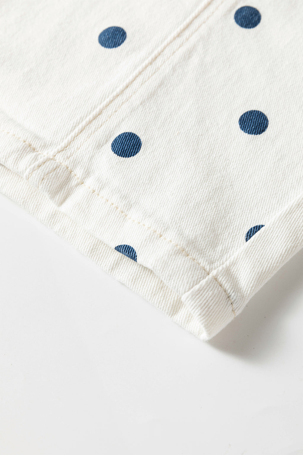 Polka Dot Ankle Length Regular Fit Casual Jeans | Blue & Pink