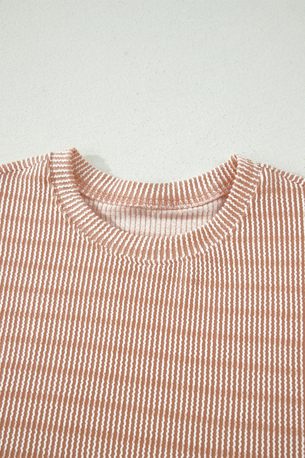 LivelyLooks Stripe Raised Rib Tee & Drawstring Shorts Set Women's S-XL women's fashion