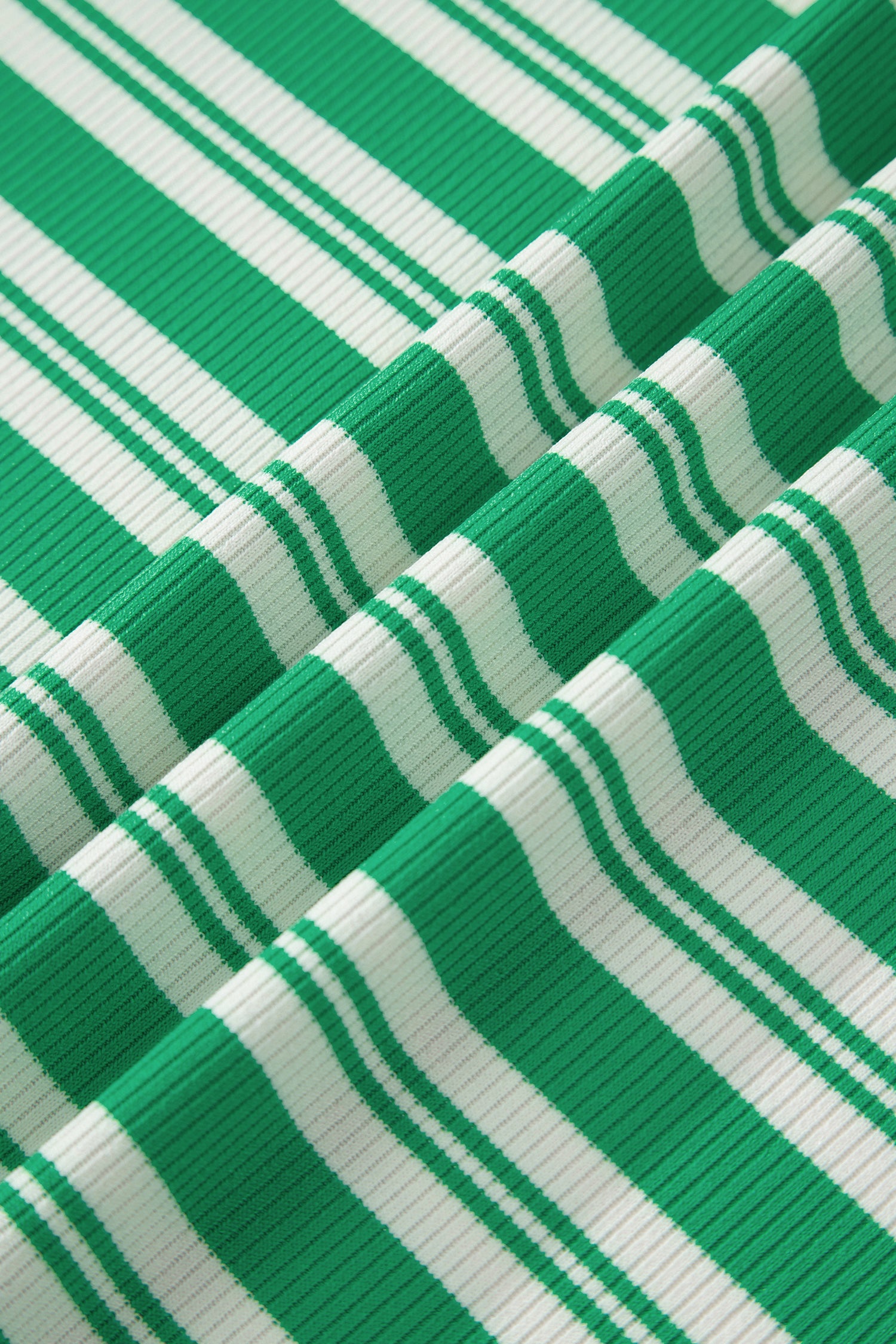 Women's Women's Stripe Collared V-Neck Short Sleeve T-Shirt Midi Dress Pockets Green at LivelyLooks