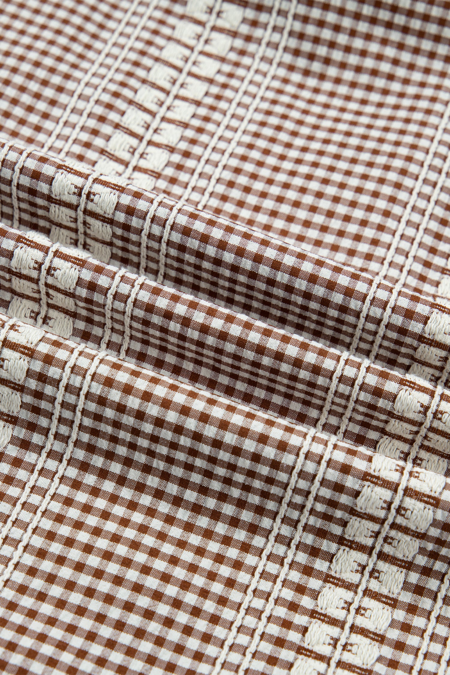 Women's Red Brown Western Gingham Blouse Pony Embroidered Puff Sleeve S-XL at LivelyLooks
