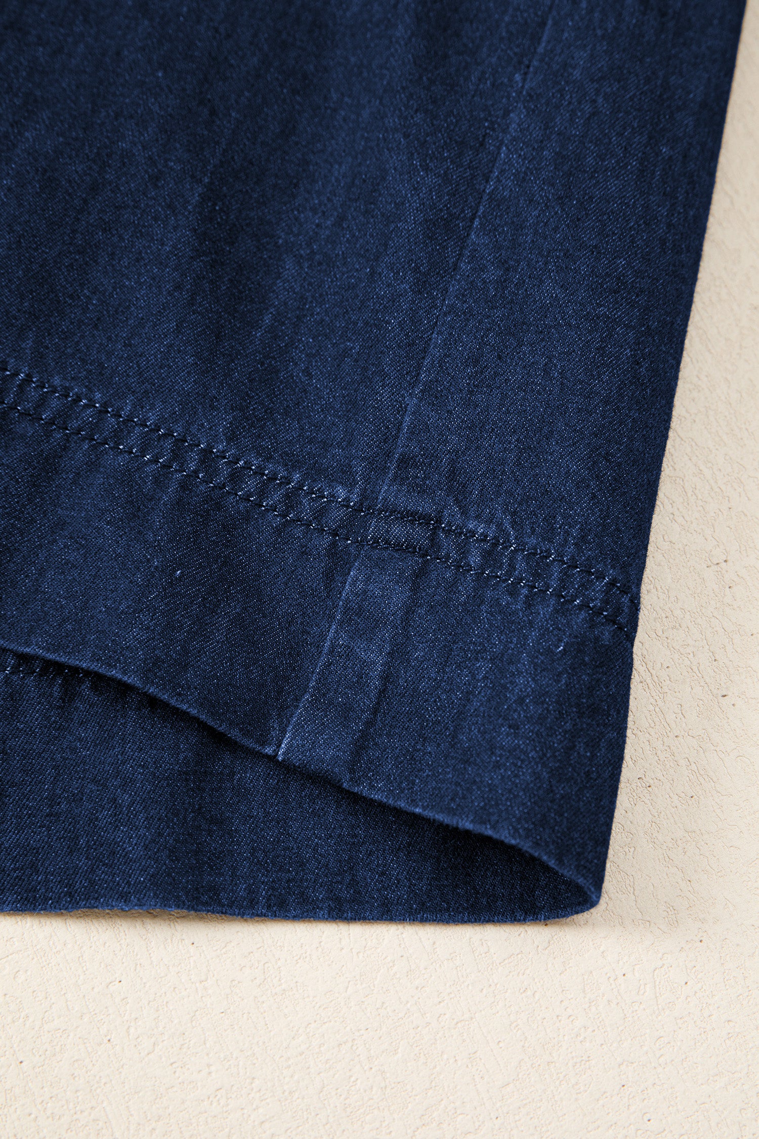 Women's Blue Button-Down Collared Bubble Sleeve Long Denim Dress at LivelyLooks