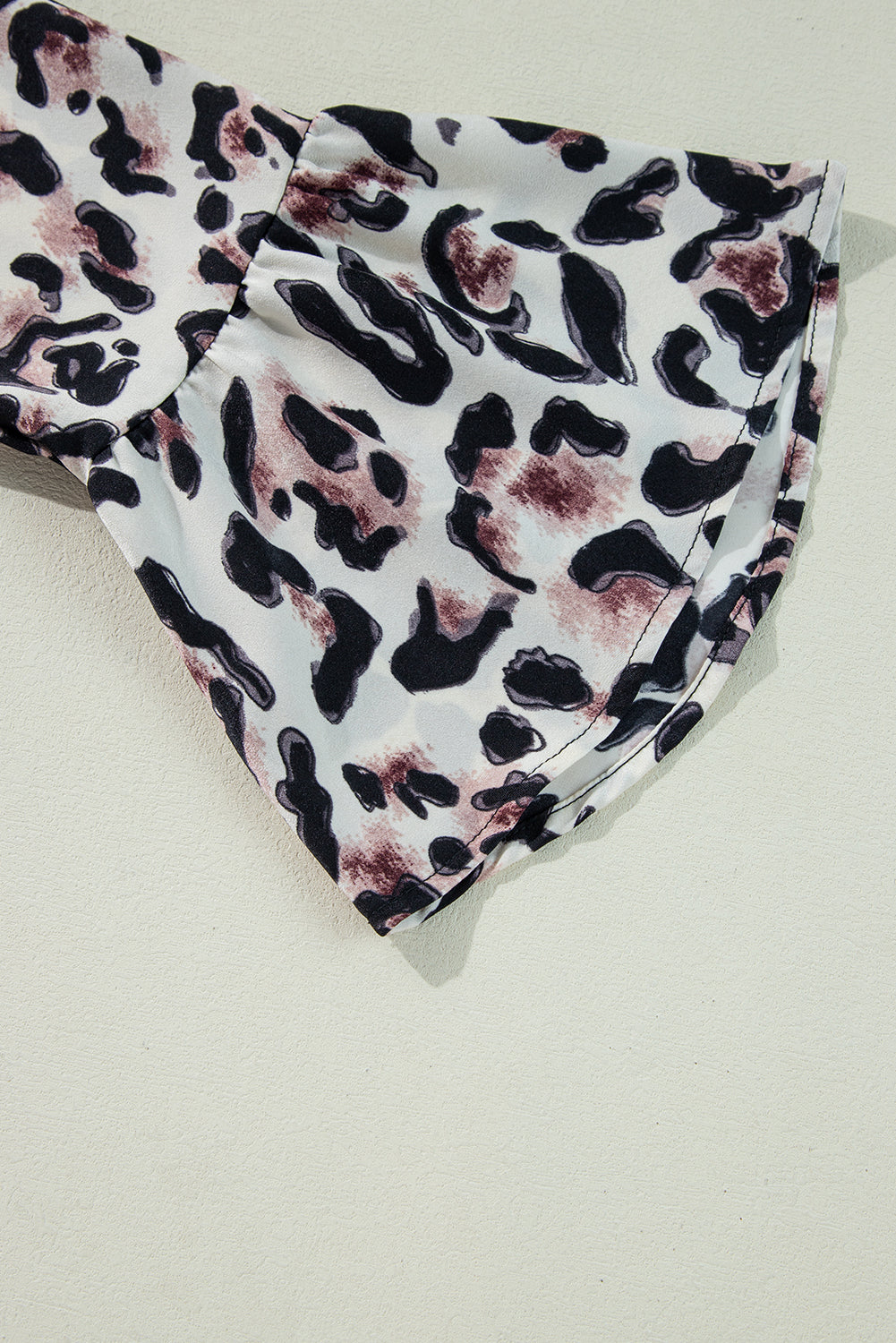 Women's Rose Leopard Print Buttoned Front 3/4 Sleeve Tiered Ruffle Hem Dress at LivelyLooks