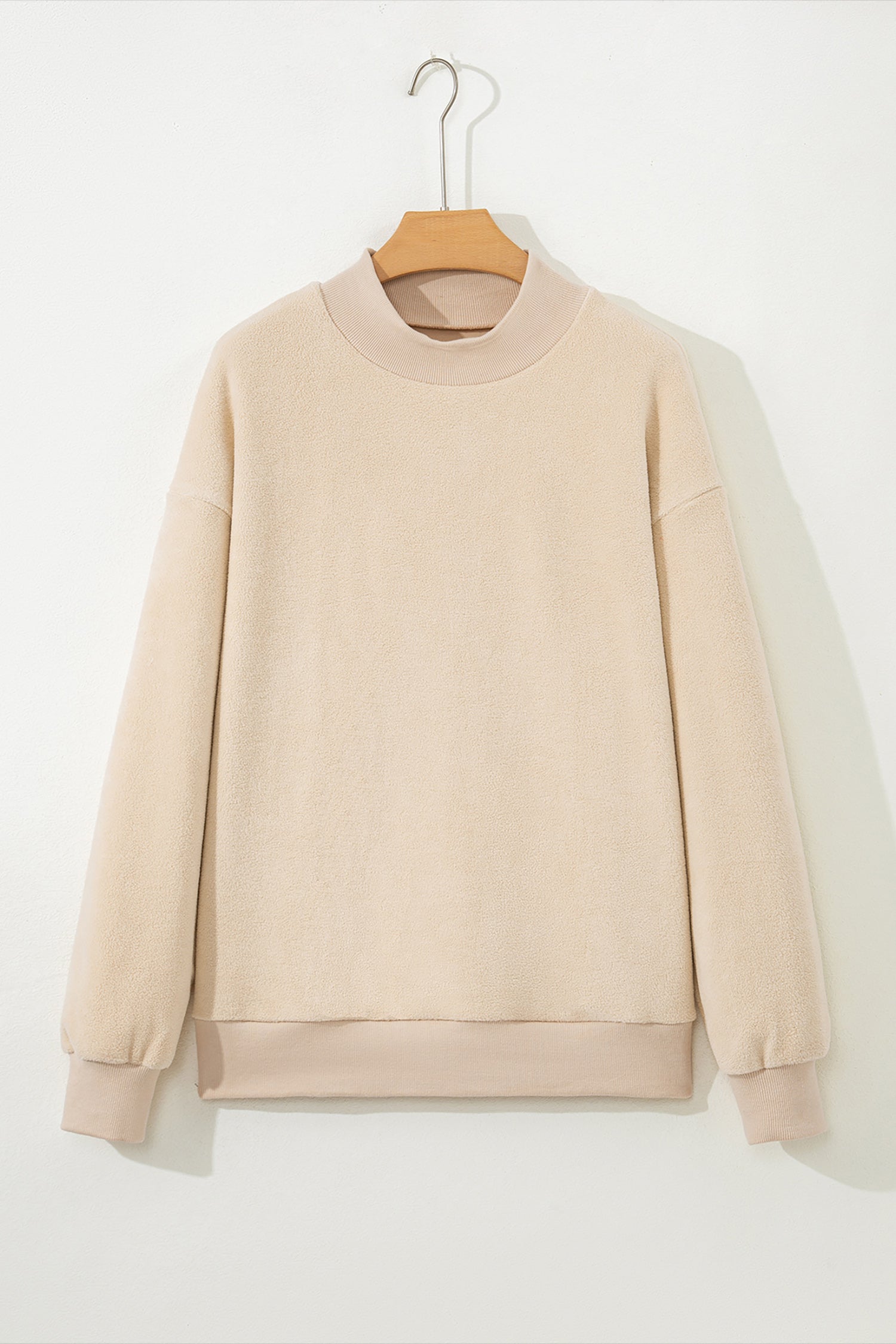 Carrot Oversized Reversible Sweatshirt Drop Shoulder Mock Neck Women S-XL
