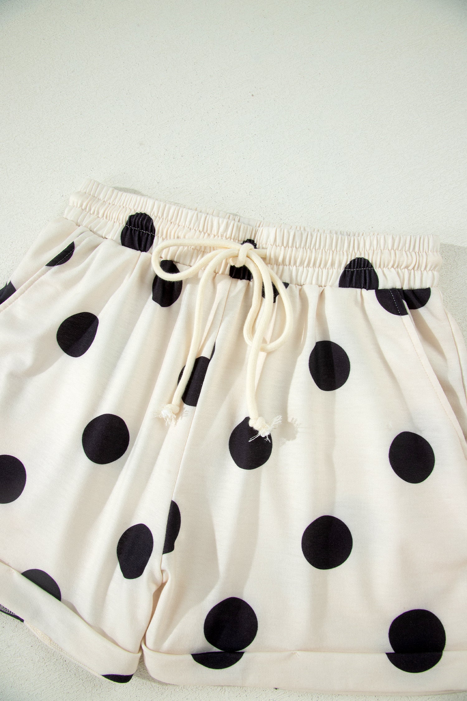 LivelyLooks Polka Dot V-Neck Tee & Shorts Co-ord Set | Green, Pink & Beige S-XL women's fashion