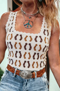 Shop White Western Leopard Print Scalloped Neck Sweater Vest | UK 8-22 at LivelyLooks