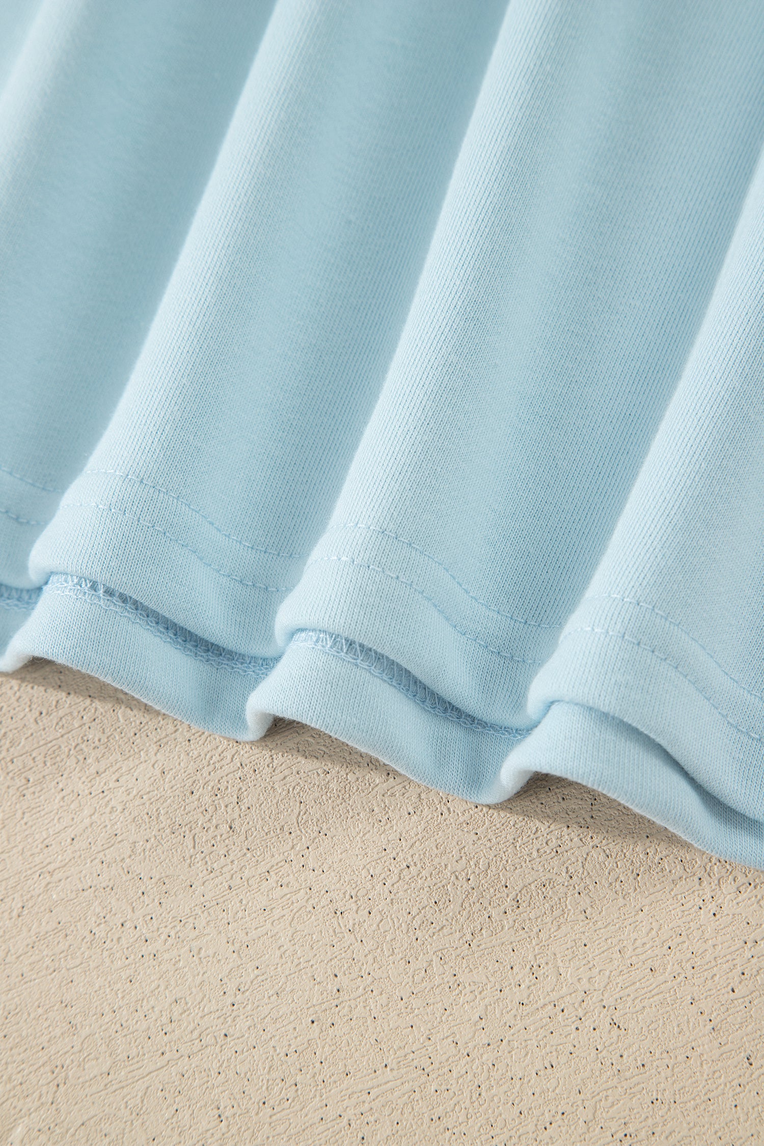 Mist Blue Contrast Trim Pocketed Boxy Tank Top & Wide Leg Pant Set | UK 8–22
