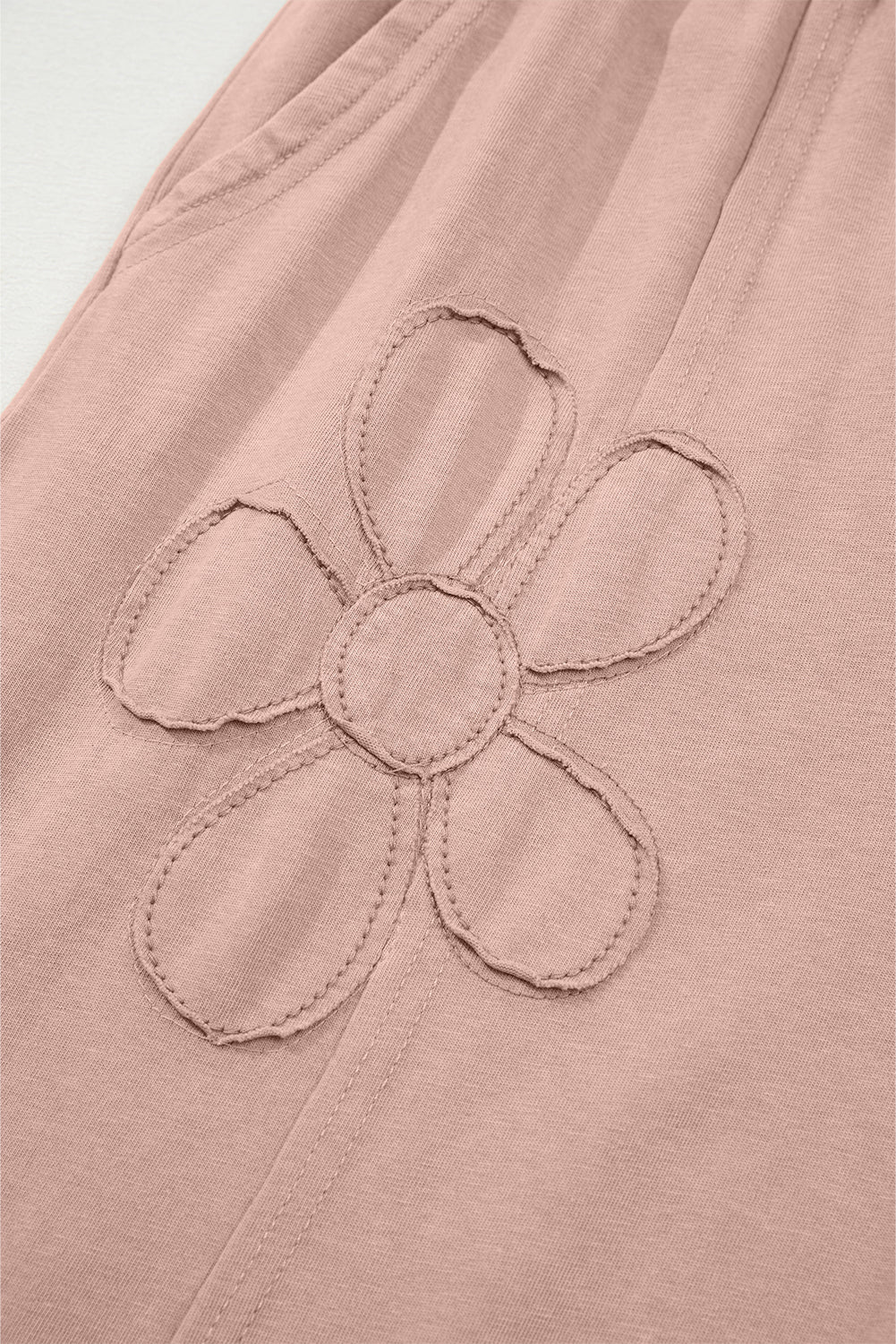Shop Flower Patch Mineral Washed Terry Knit Cropped Wide Leg Trousers S-2XL at LivelyLooks