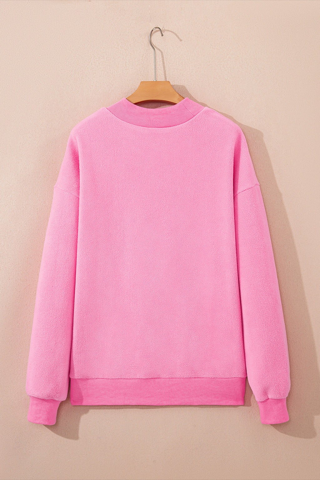 Carrot Oversized Reversible Sweatshirt Drop Shoulder Mock Neck Women S-XL