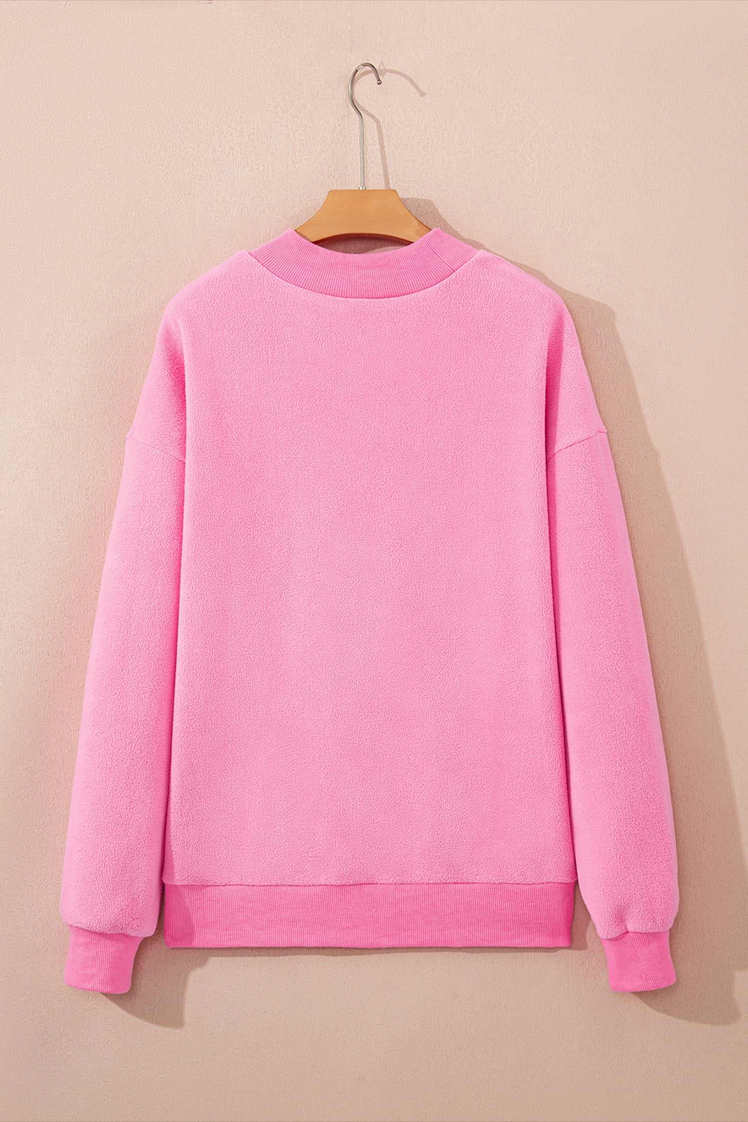 Carrot Oversized Reversible Sweatshirt Drop Shoulder Mock Neck Women S-XL