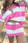 Rose Stripe Colourblock Polo Tee & Drawstring Mini Skirt Set | UK 8–22