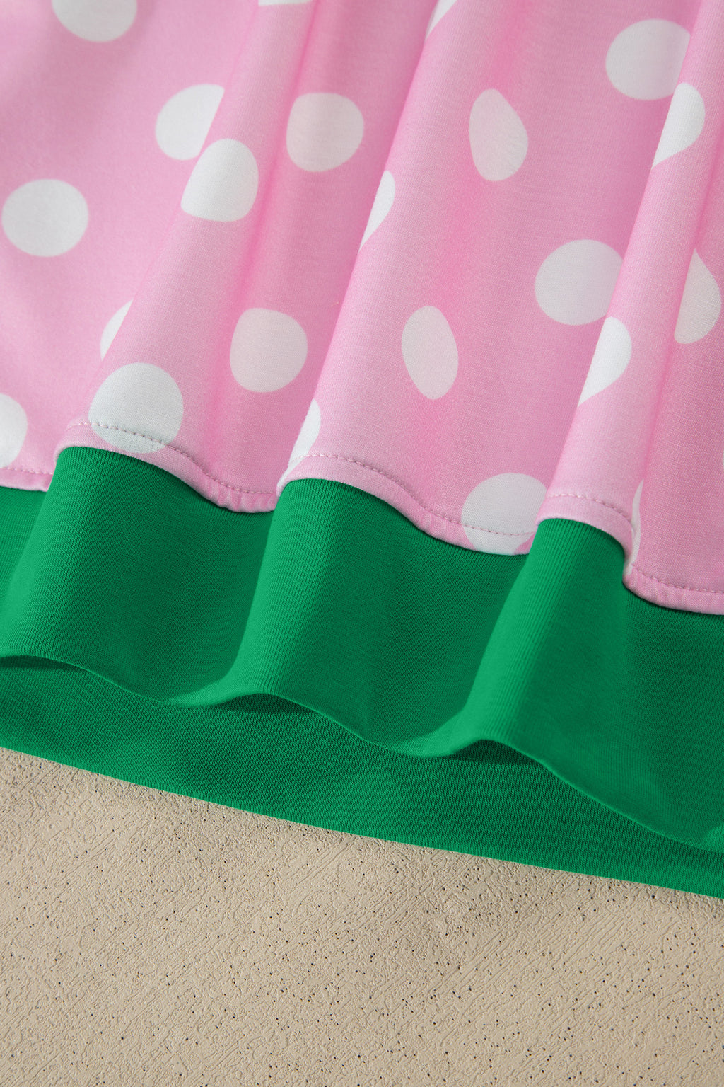 Polka Dot Contrast Edge Casual Short Set Pink Sky Blue Women S-XL