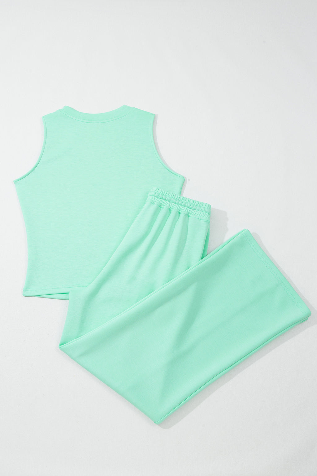 Moonlight Jade Sleeveless Top & Drawstring Wide Leg Trousers Set | Sizes 8-22
