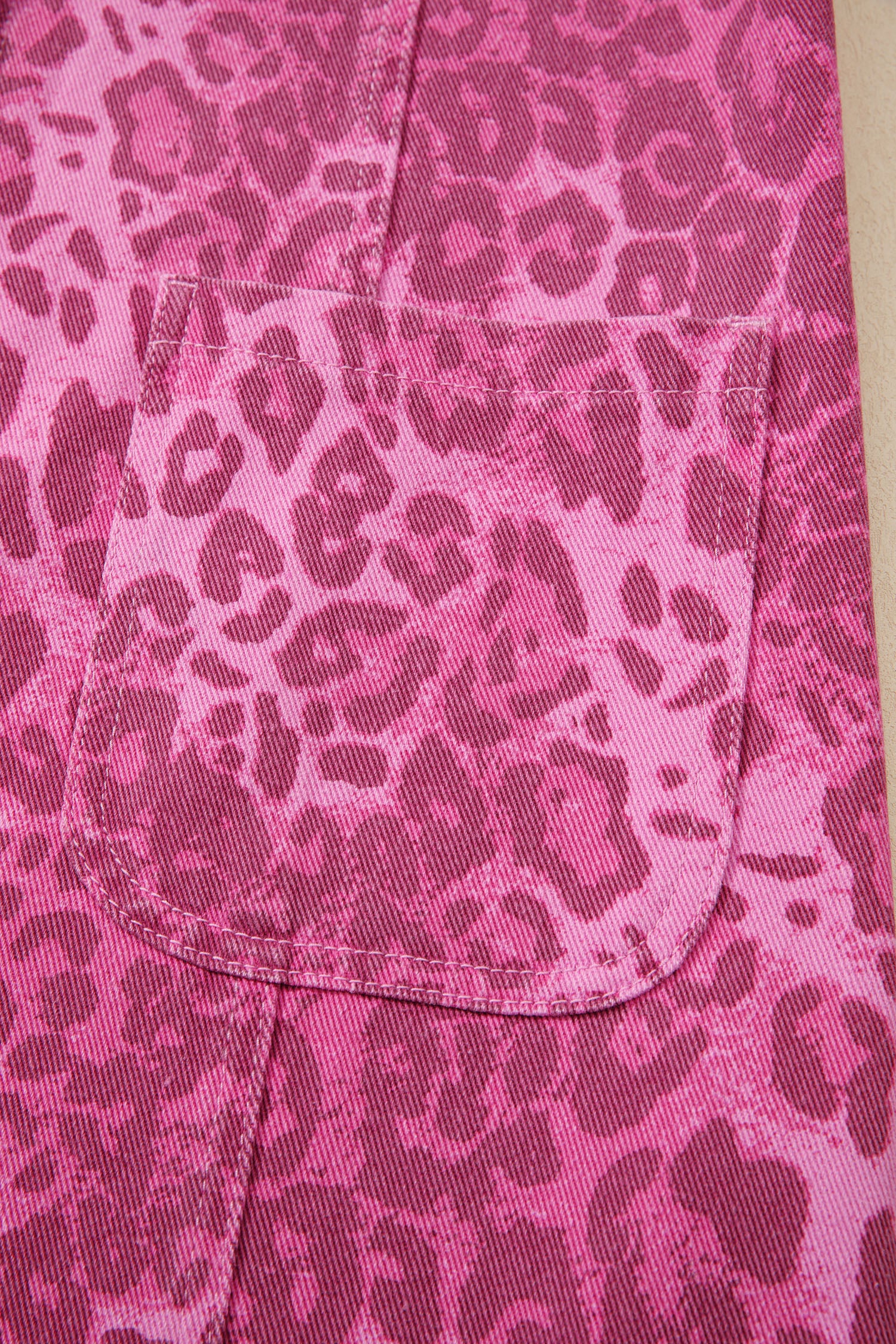 Women's Pink Leopard Denim Buttoned Shift Sleeveless Dress at LivelyLooks