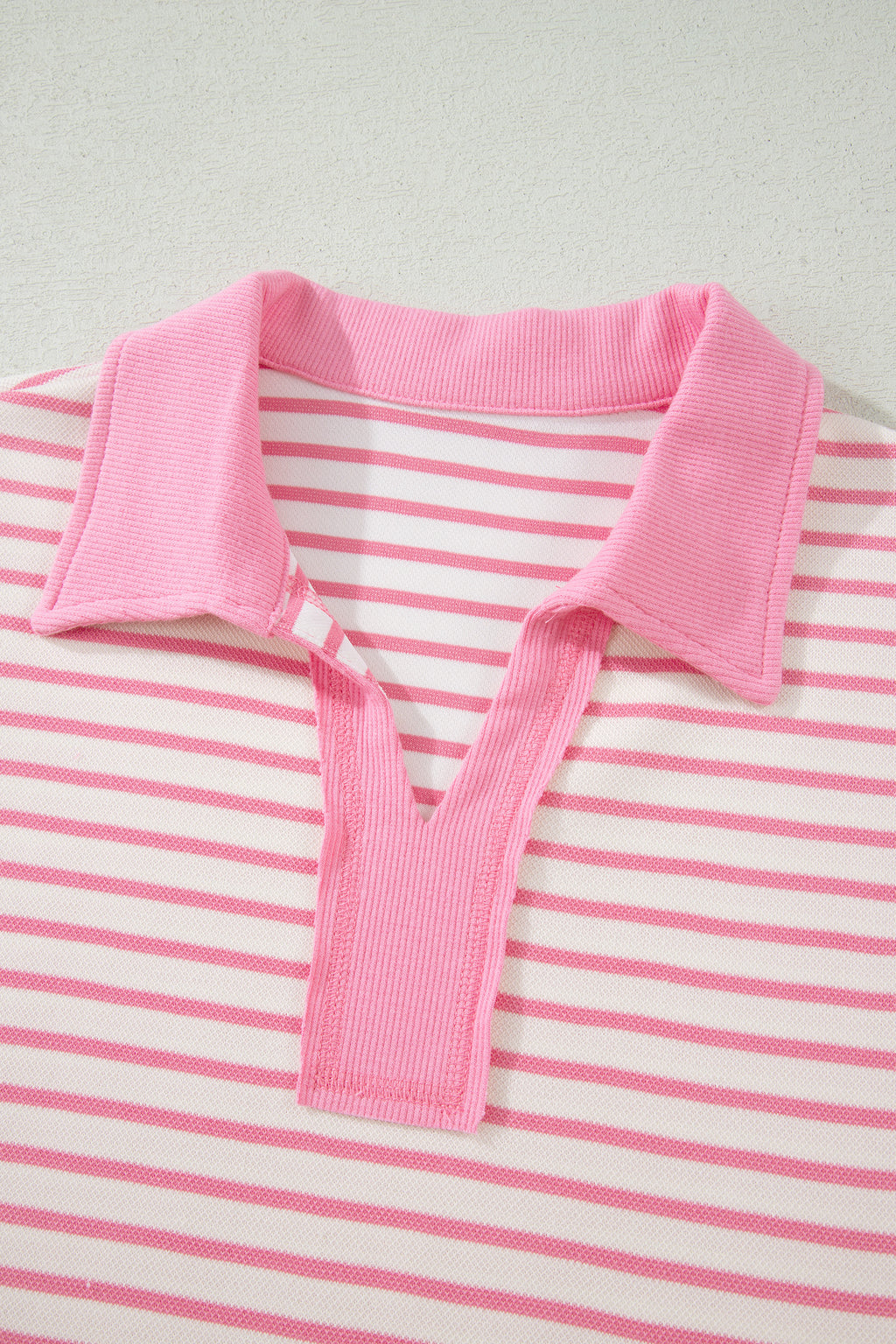 Striped Polo Tee & Drawstring Skort Set – Pink