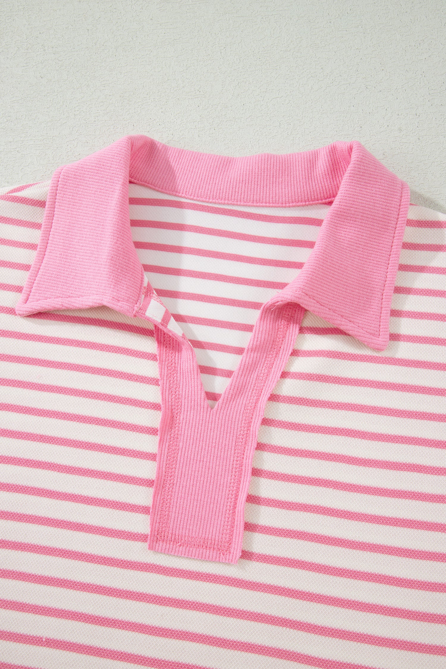 Striped Polo Tee & Drawstring Skort Set – Pink