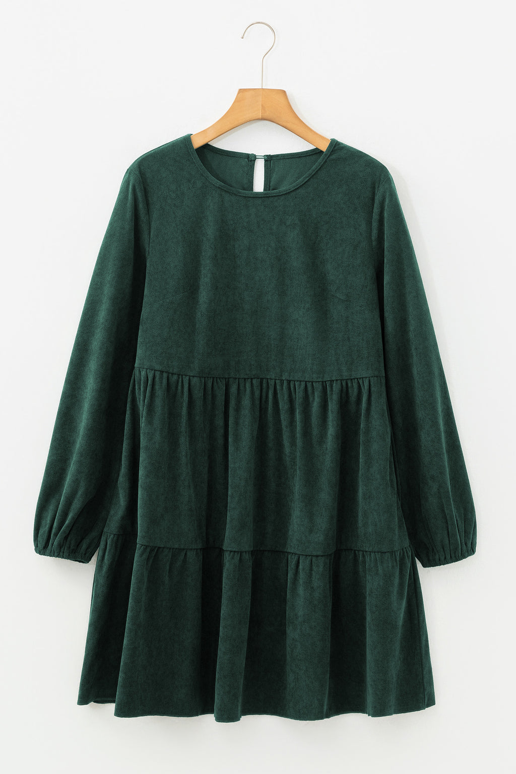 Lantern Sleeve Tiered Mini Dress | Black, Dark Brown & Mist Green | UK 8–22