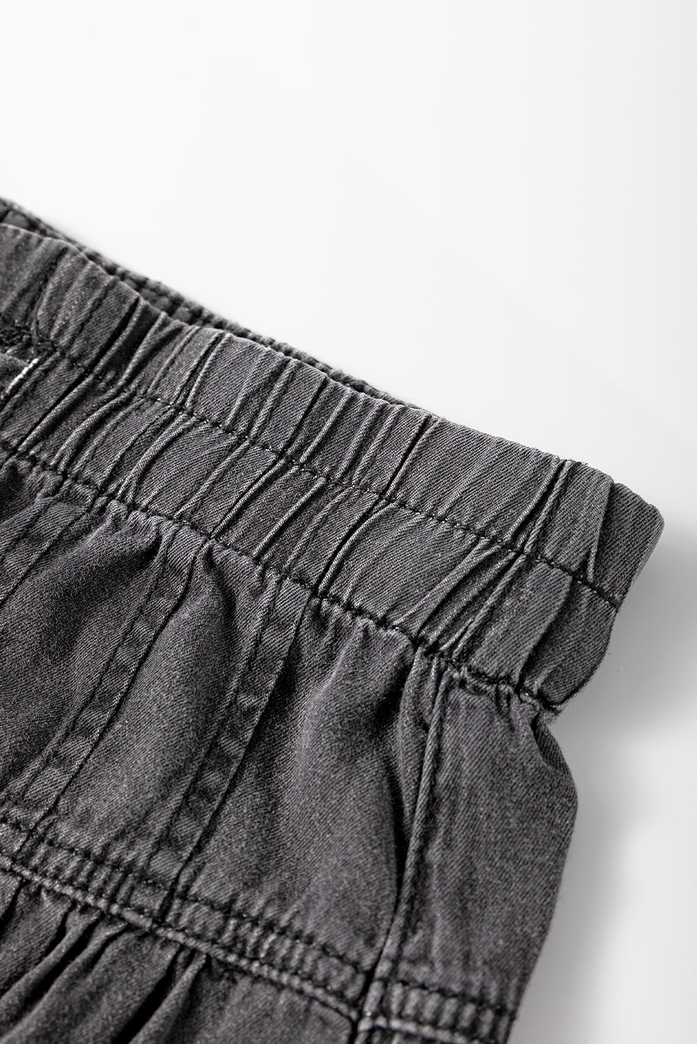 Shop Carbon Grey Mineral Wash Button Fly Waist Wide Leg Jeans at LivelyLooks