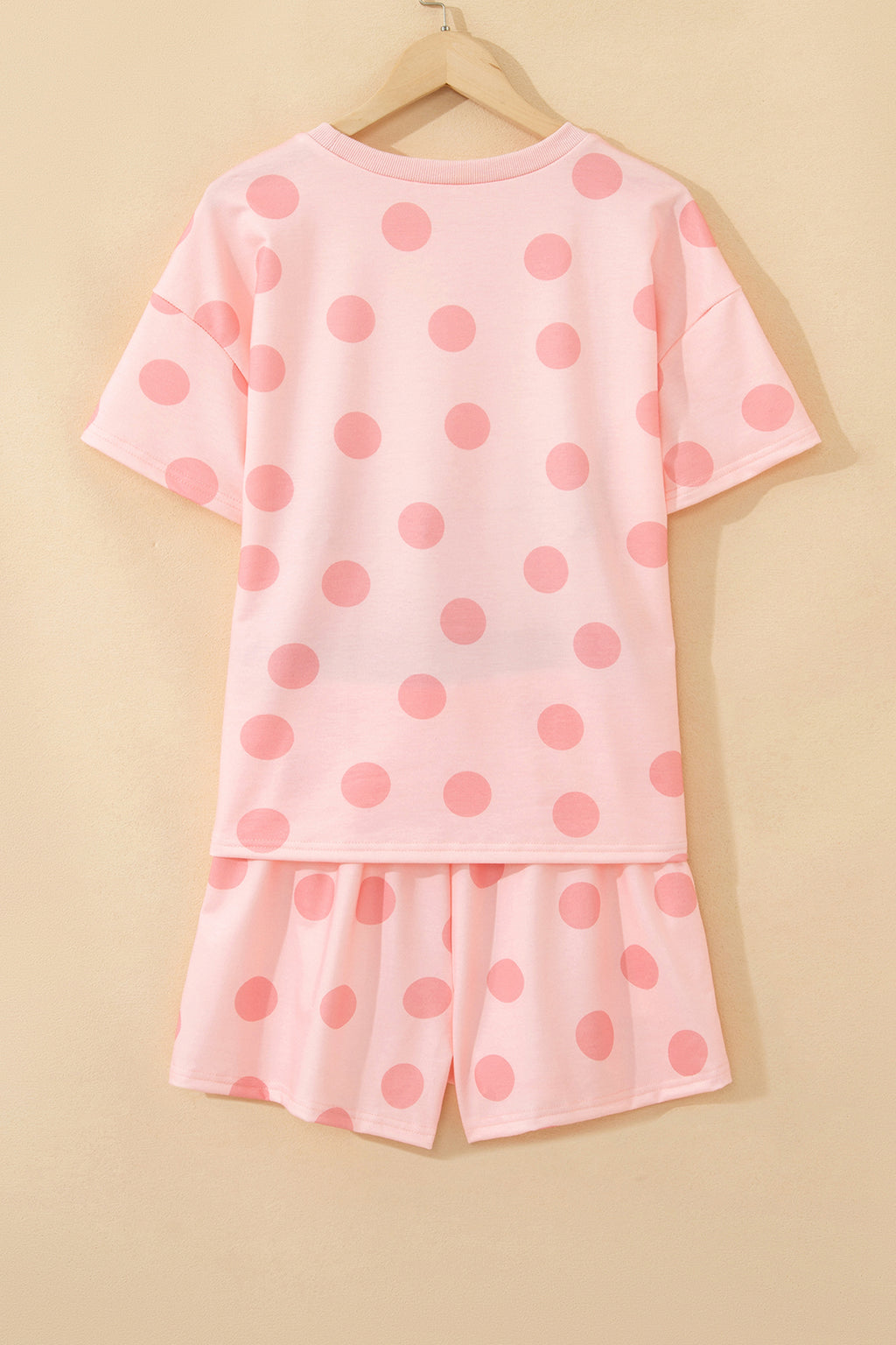 Polka Dot Print Tee & Shorts Co-ord Set | Pink, Black & Sky Blue
