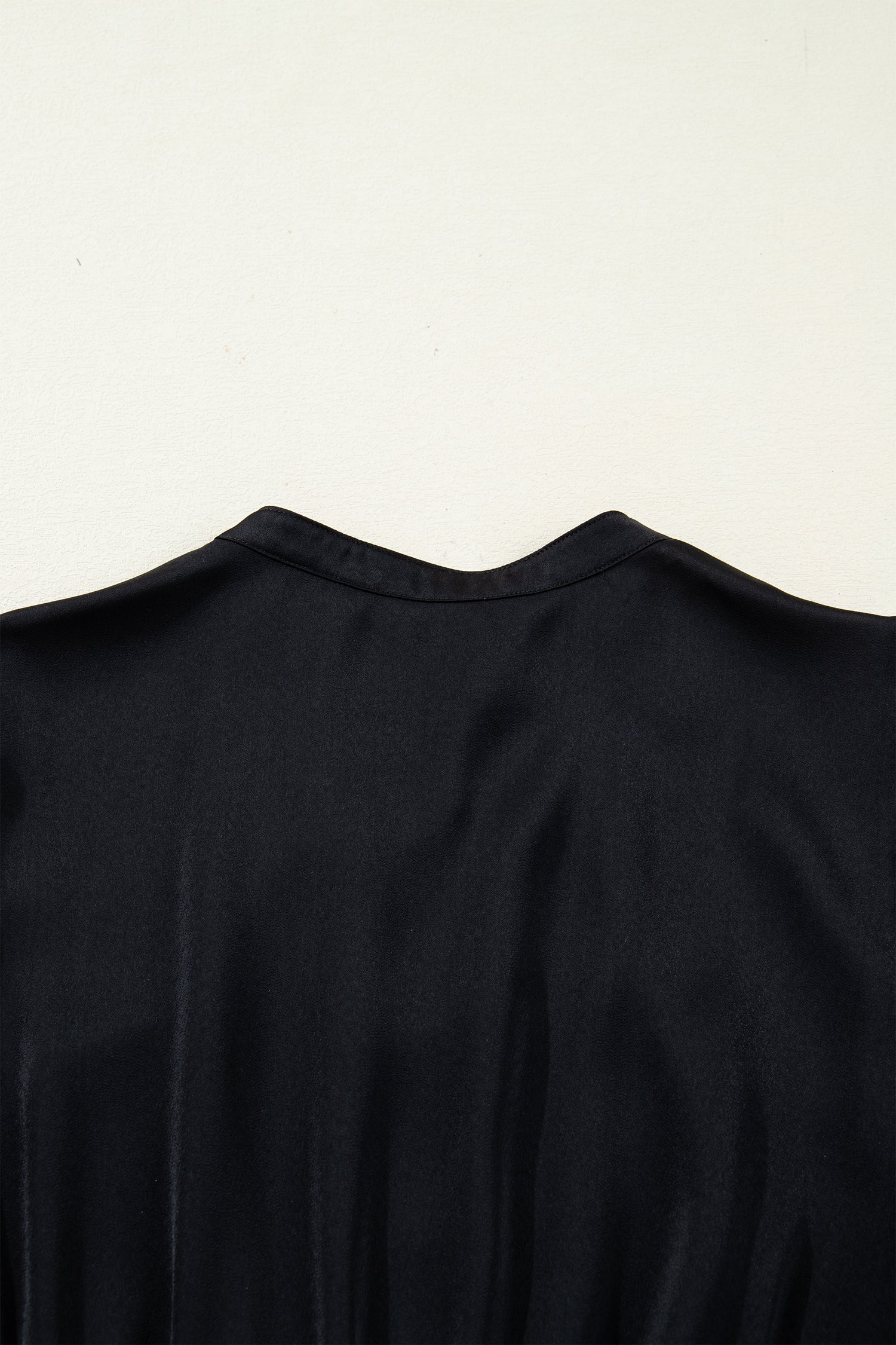 Black Tiered Maxi Dress Flounced Bracelet Sleeve V Neck Women S-XL
