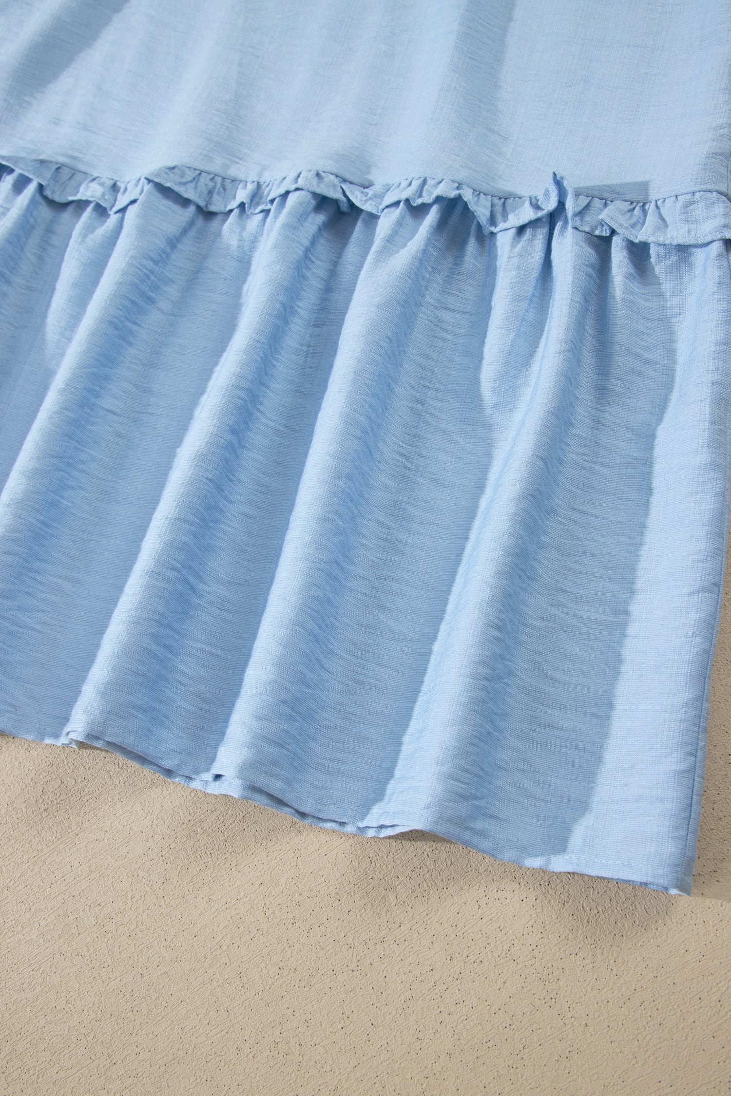 Shop Bonbon Solid Colour Ruffle Trim High Waist Sleeveless Maxi Dress at LivelyLooks