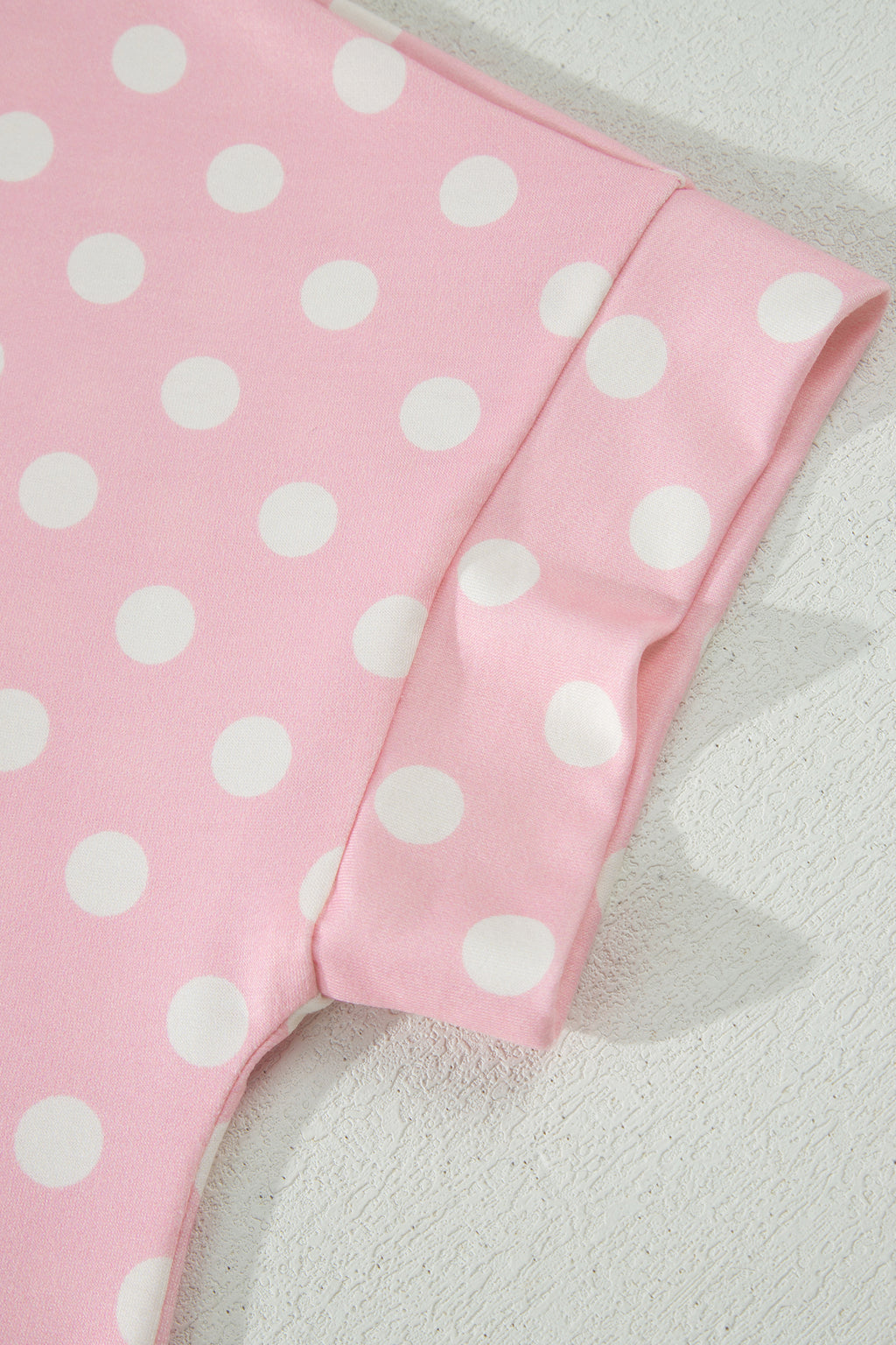 Shop Pink Polka Dot Mock Neck Short Sleeve Top & Shift Pant Co-ord Set S-XL at LivelyLooks