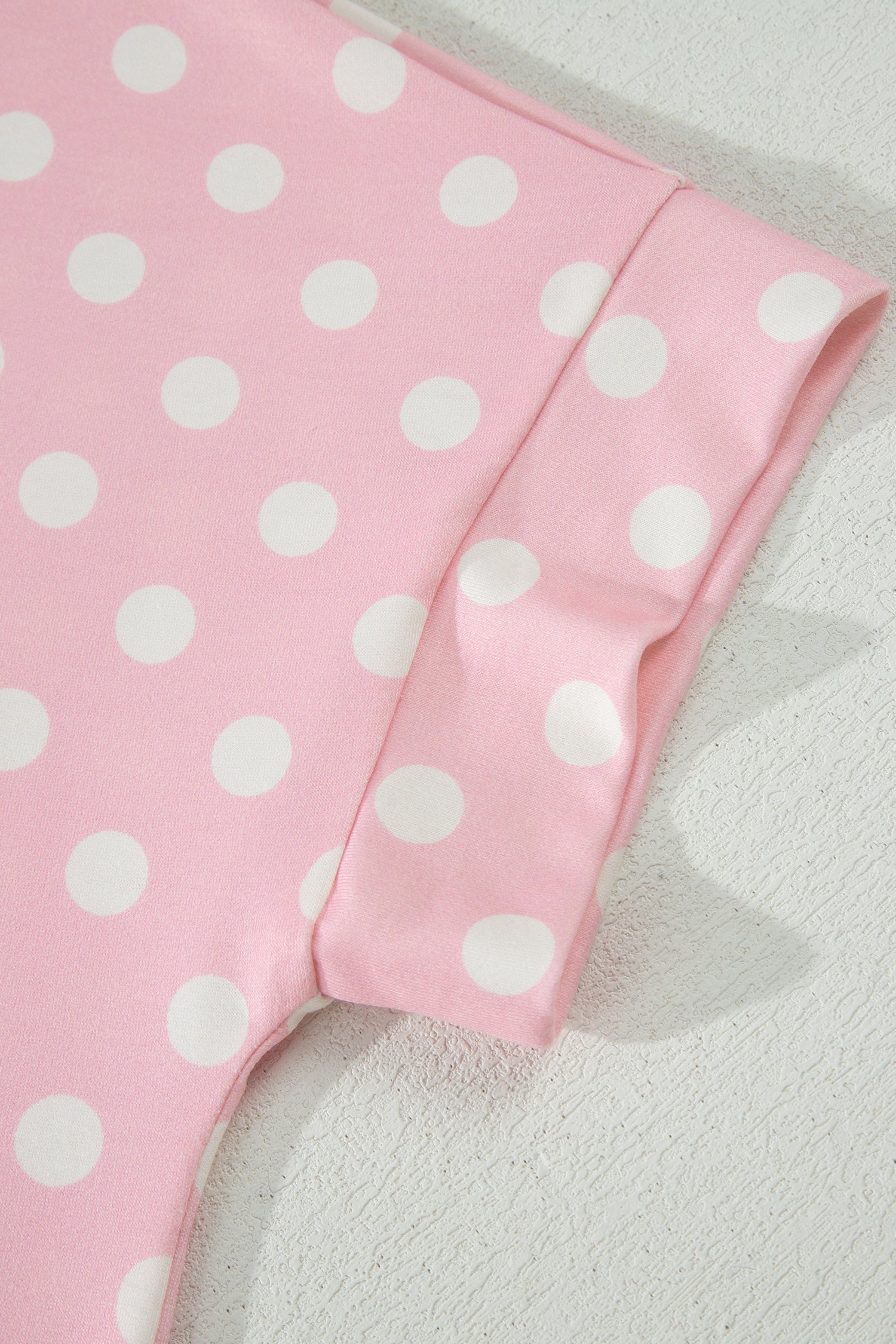 Shop Pink Polka Dot Mock Neck Short Sleeve Top & Shift Pant Co-ord Set S-XL at LivelyLooks