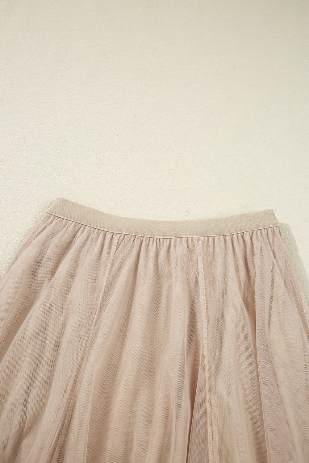 Women's Women's Tulle Flared Midi Skirt Layered Mesh Overlay Green Beige S-XL at LivelyLooks