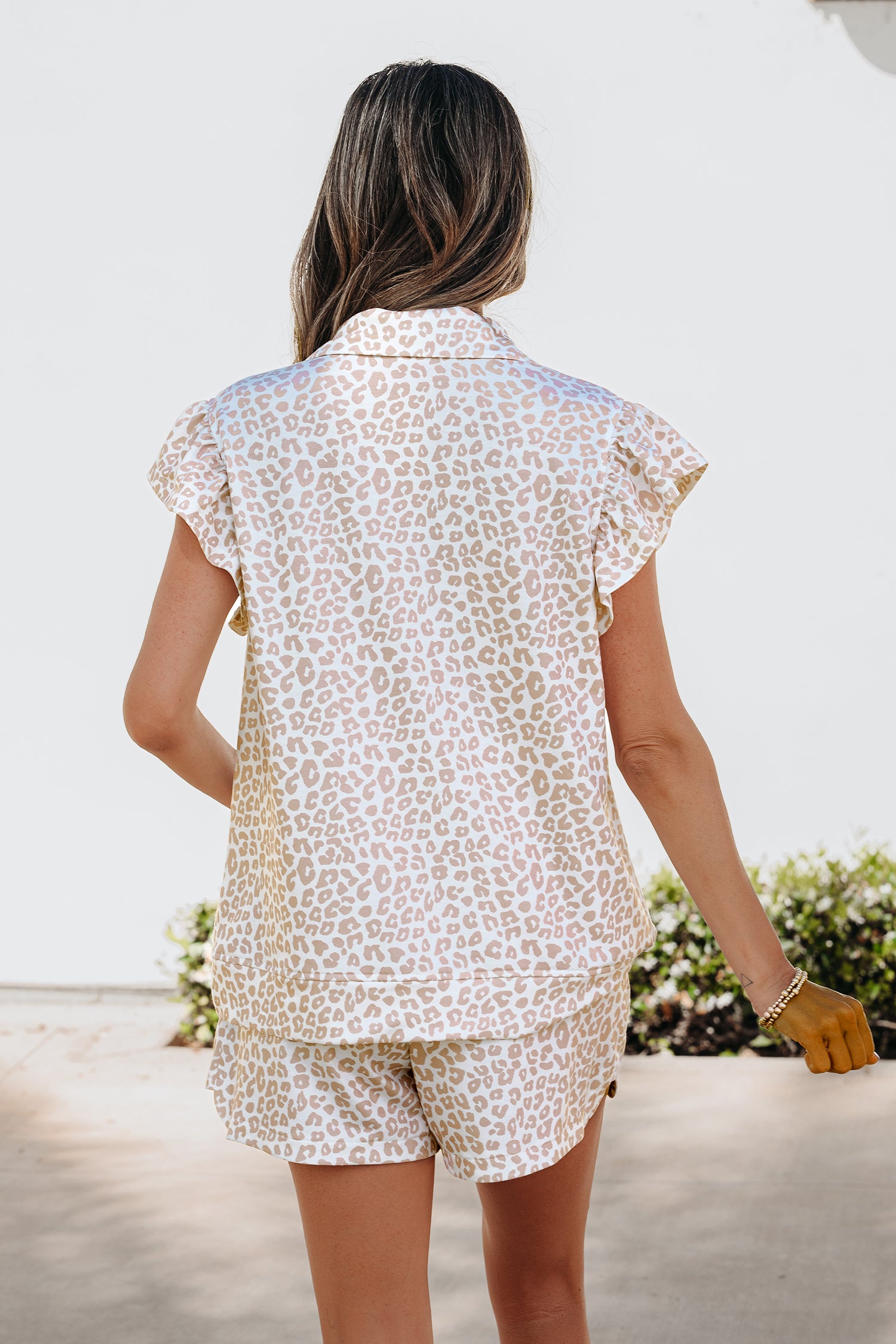 LivelyLooks Beige Leopard Print Zip Polo Top & Shorts Co-ord Set | S-XL women's fashion