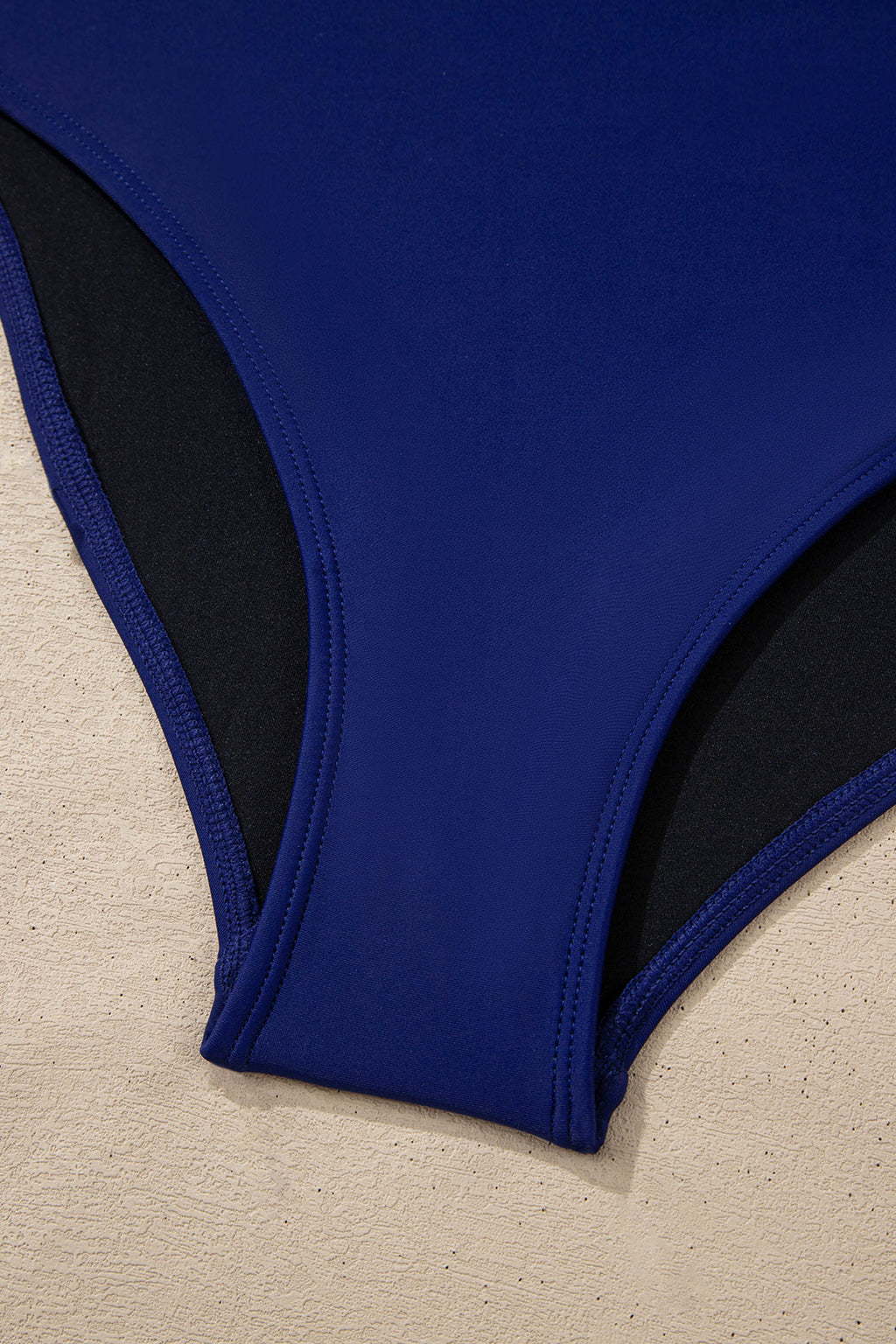 Women's Women Color Block Square Neck Tummy Control One Piece Swimsuit Black Navy S-2XL at LivelyLooks
