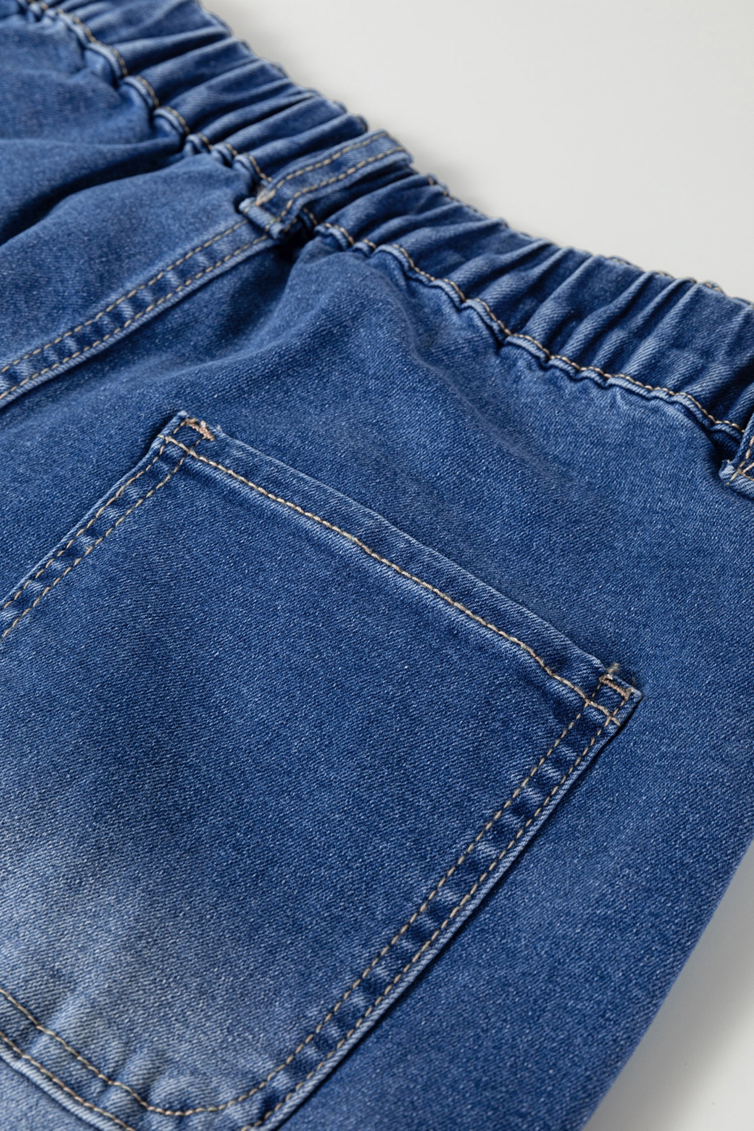 Shop Blue 4-Button Front Tapered Casual Loose Fit Jeans UK 8-20 at LivelyLooks