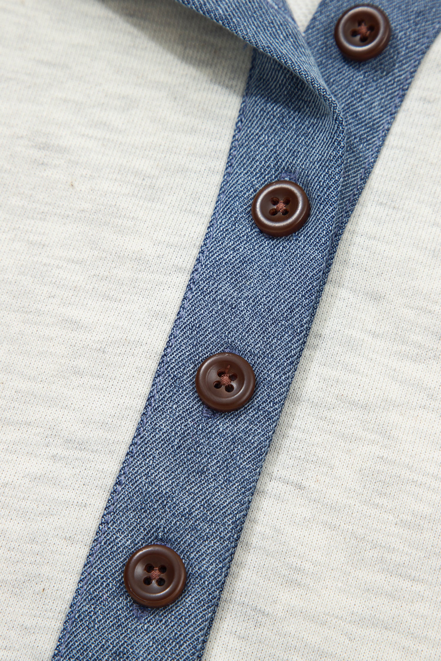 Light Grey Denim Colour Block Polo Collar T-Shirt Tunic Dress S-XL